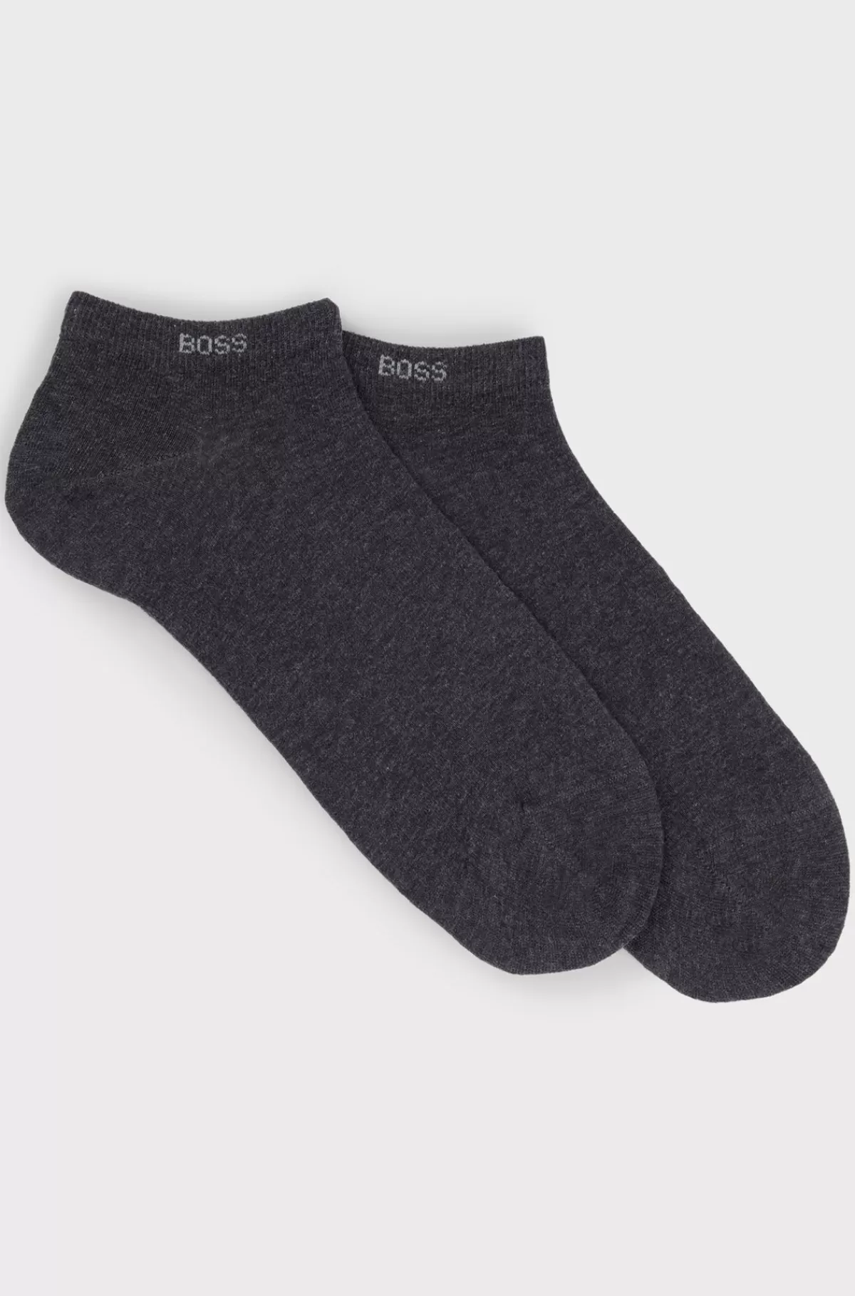 HUGO BOSS Pakke Med To Par Ankellange Strømper I Stof Med Stræk Mørkegrå Flash Sale