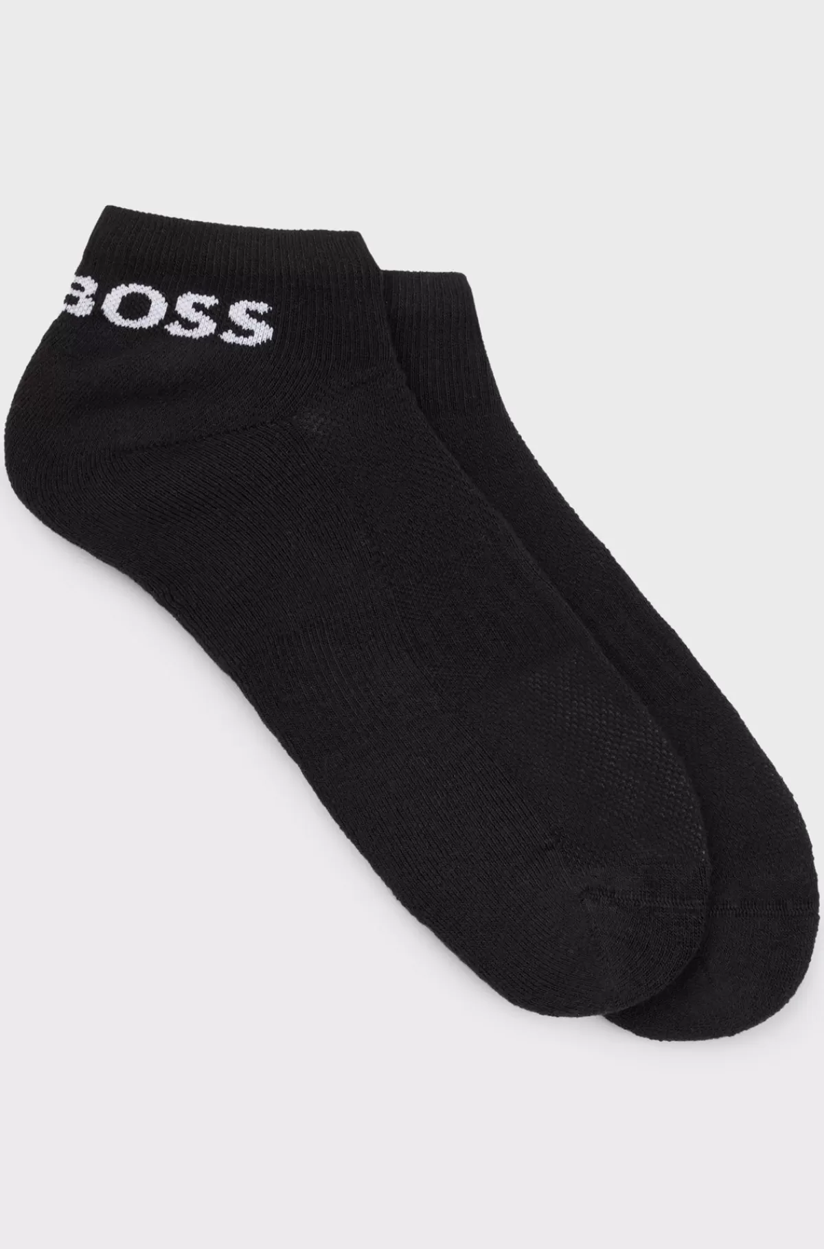 HUGO BOSS Pakke Med To Par Ankellange Strømper I Stof Med Stræk Sort Outlet