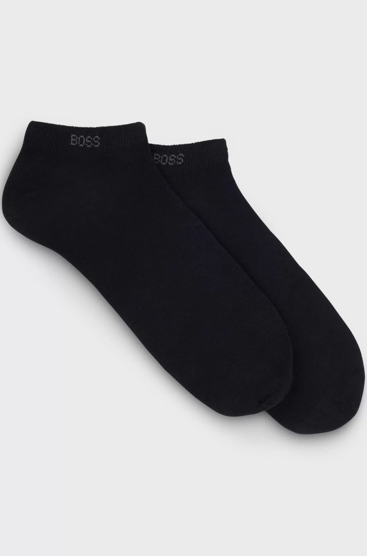 HUGO BOSS Pakke Med To Par Ankellange Strømper I Stof Med Stræk Sort Cheap