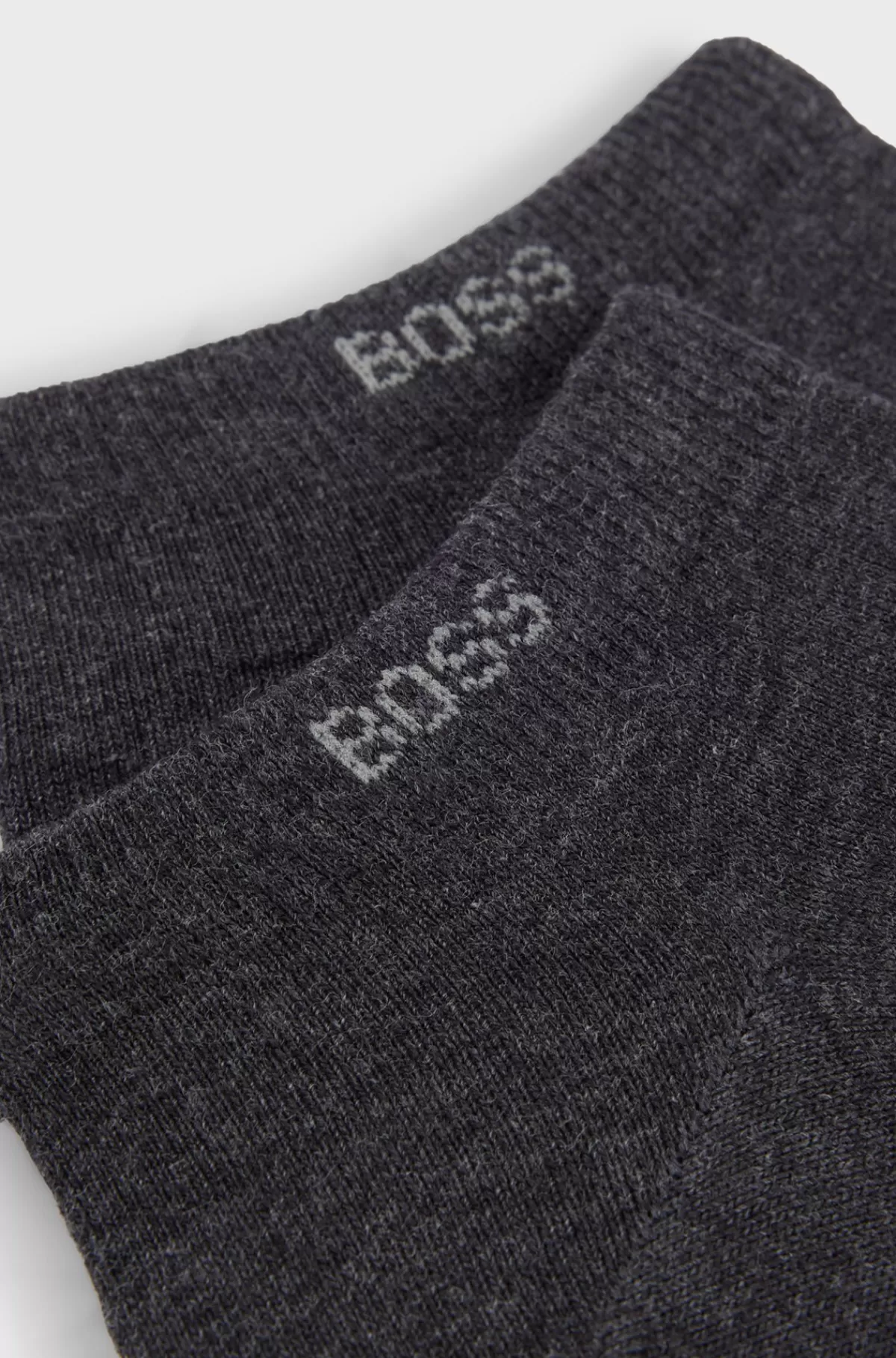 HUGO BOSS Pakke Med To Par Ankellange Strømper I Stof Med Stræk Mørkegrå Flash Sale