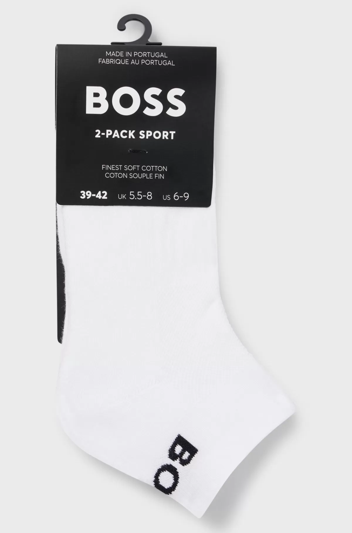 HUGO BOSS Pakke Med To Par Ankellange Strømper I Stof Med Stræk Hvid Outlet
