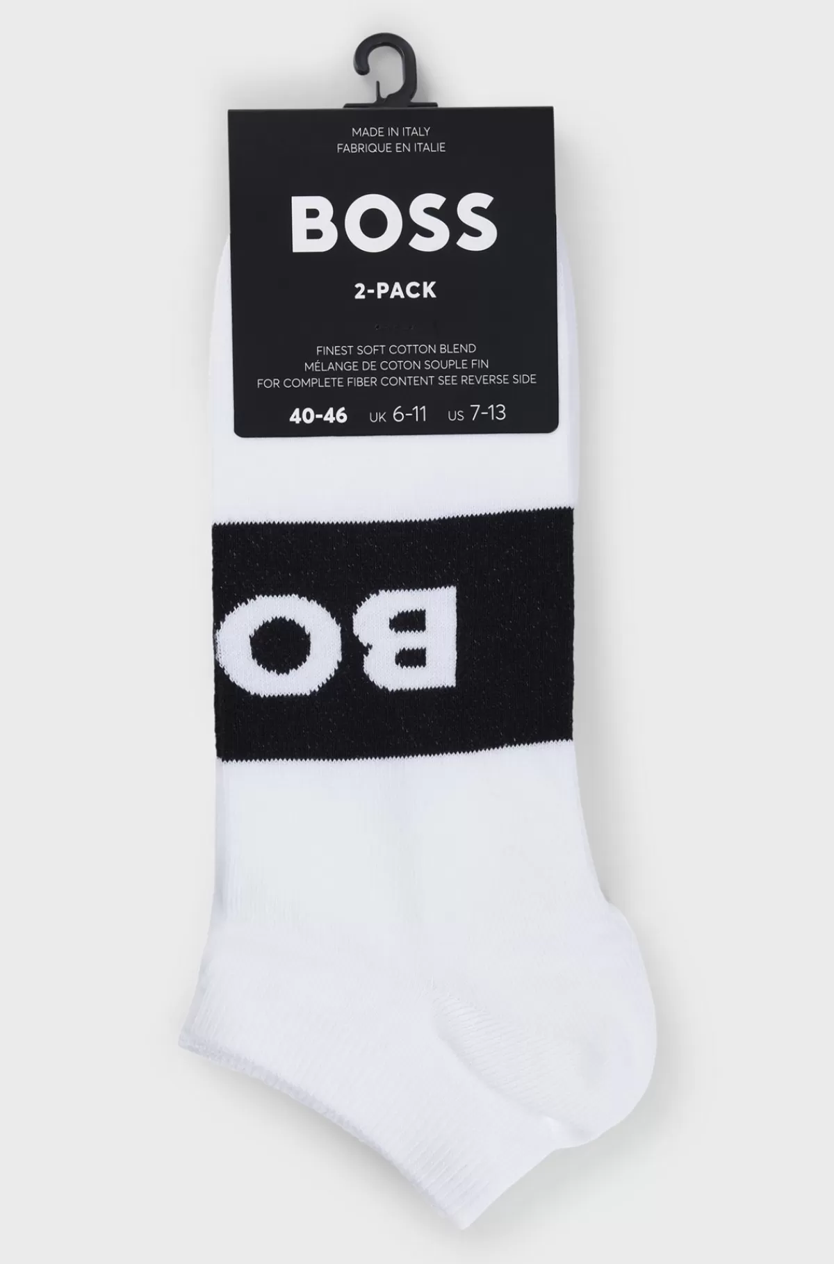 HUGO BOSS Pakke Med To Par Ankellange Strømper I Stof Med Stræk Hvid Flash Sale