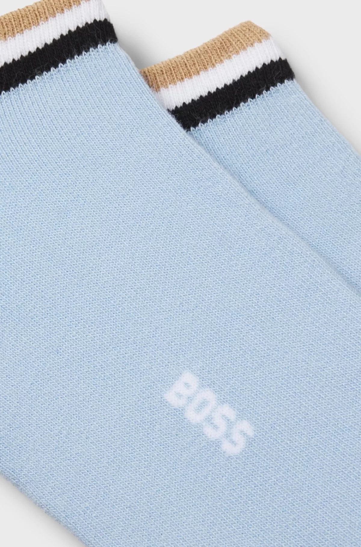 HUGO BOSS Pakke Med To Par Ankelsokker Med Signaturstriber Lyseblå Cheap