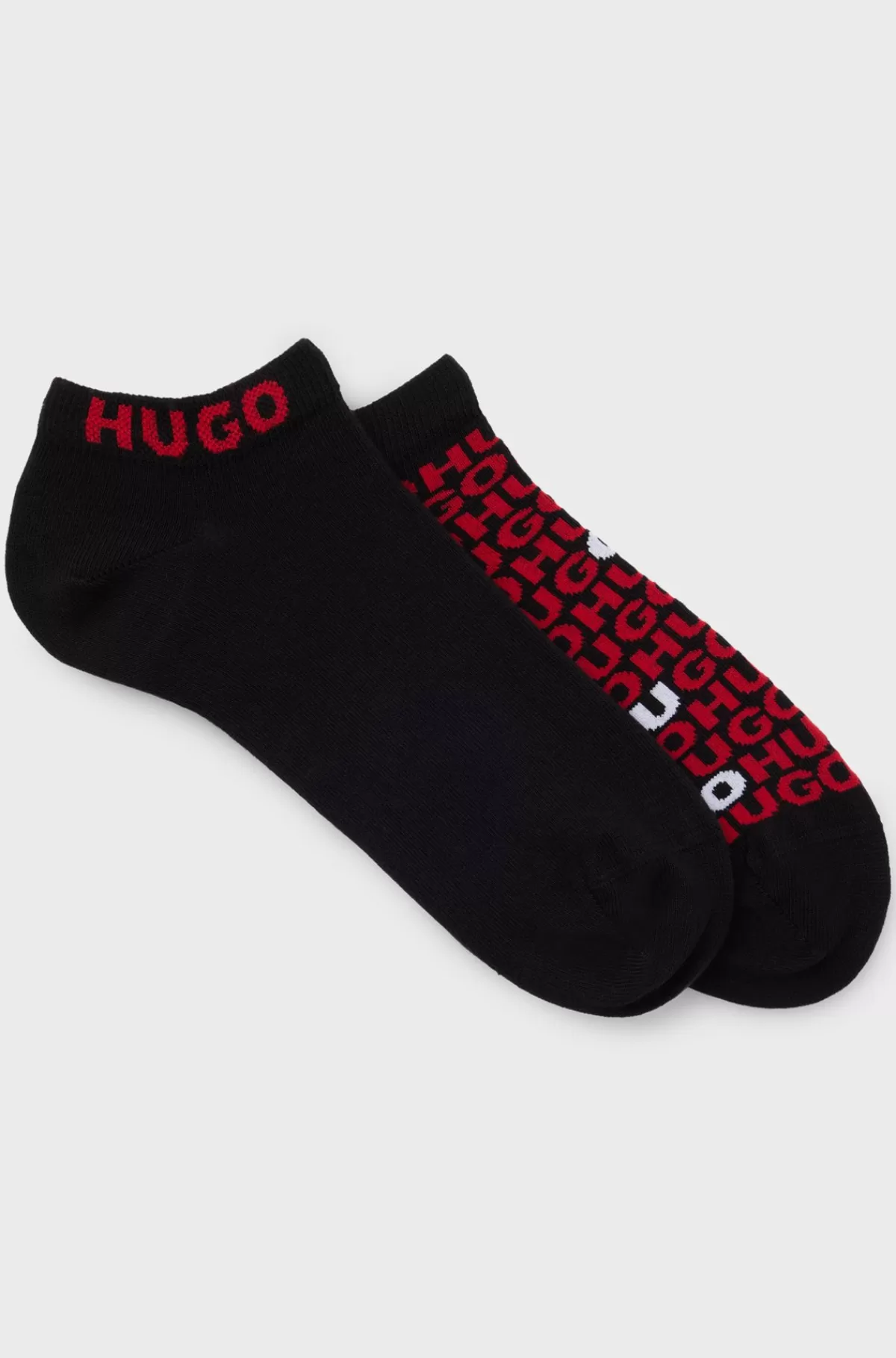 HUGO BOSS Pakke Med To Par Ankelstrømper I En Bomuldsblanding Med Logoer Sort Cheap