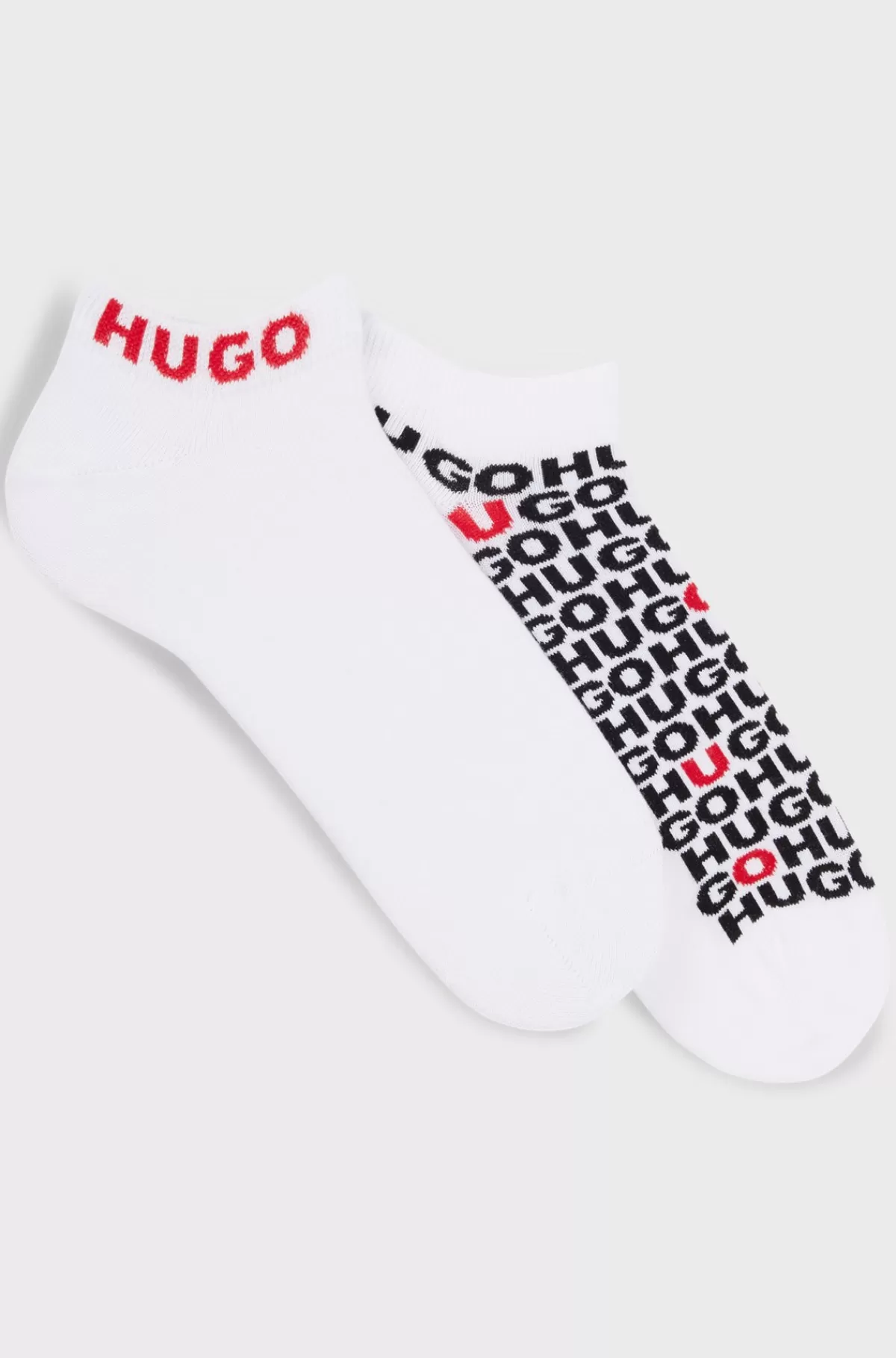 HUGO BOSS Pakke Med To Par Ankelstrømper I En Bomuldsblanding Med Logoer Hvid Hot