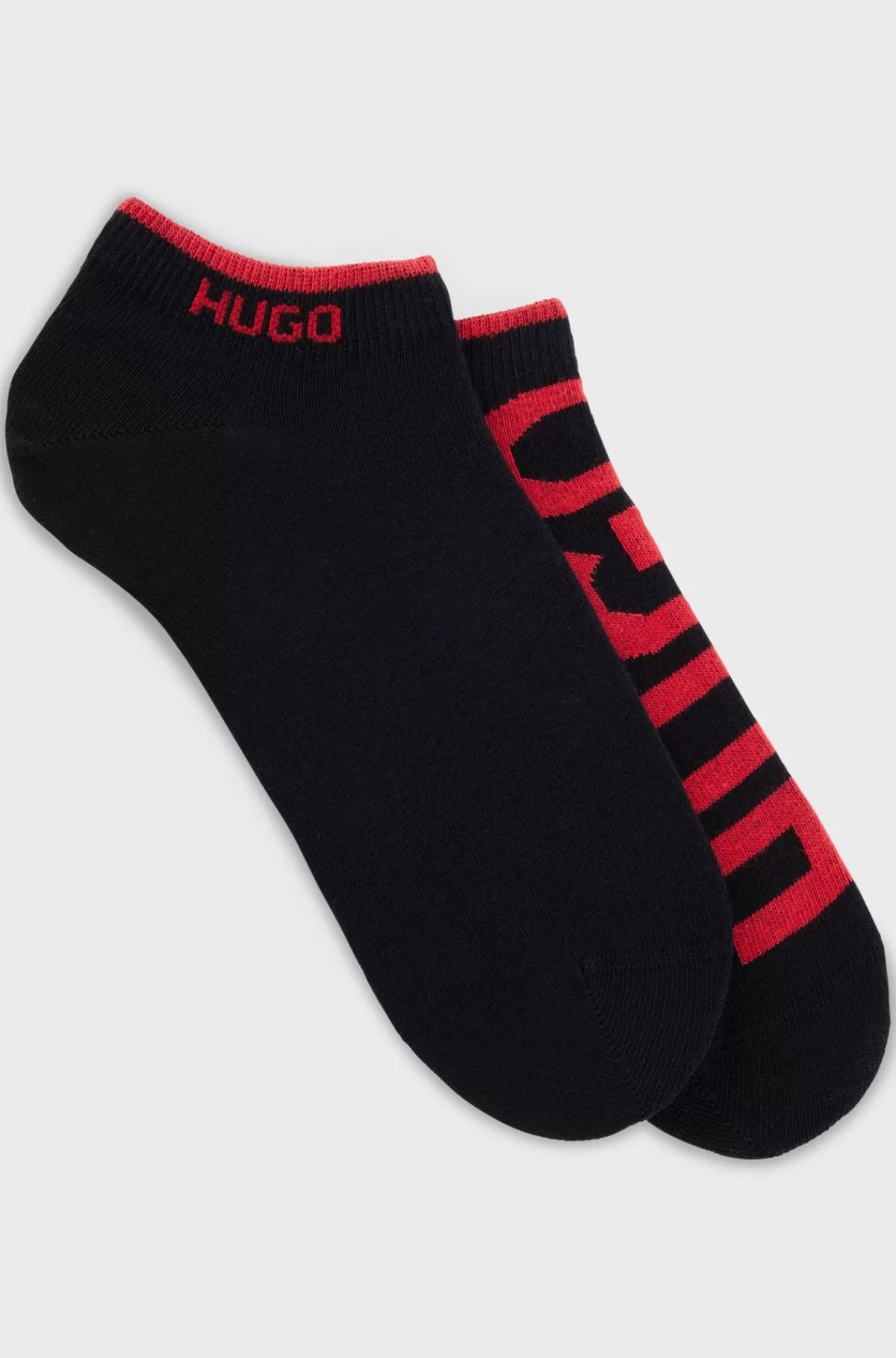 HUGO BOSS Pakke Med To Par Ankelstrømper I En Bomuldsblanding Med Logoer Sort Fashion