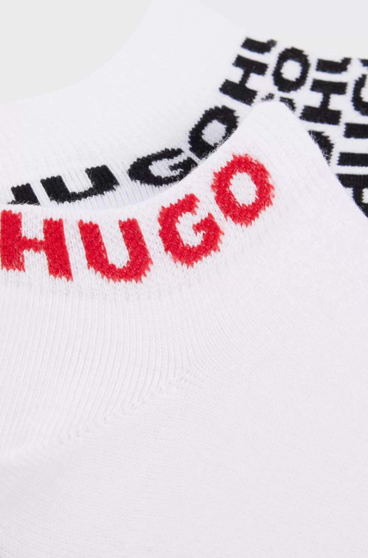 HUGO BOSS Pakke Med To Par Ankelstrømper I En Bomuldsblanding Med Logoer Hvid Hot