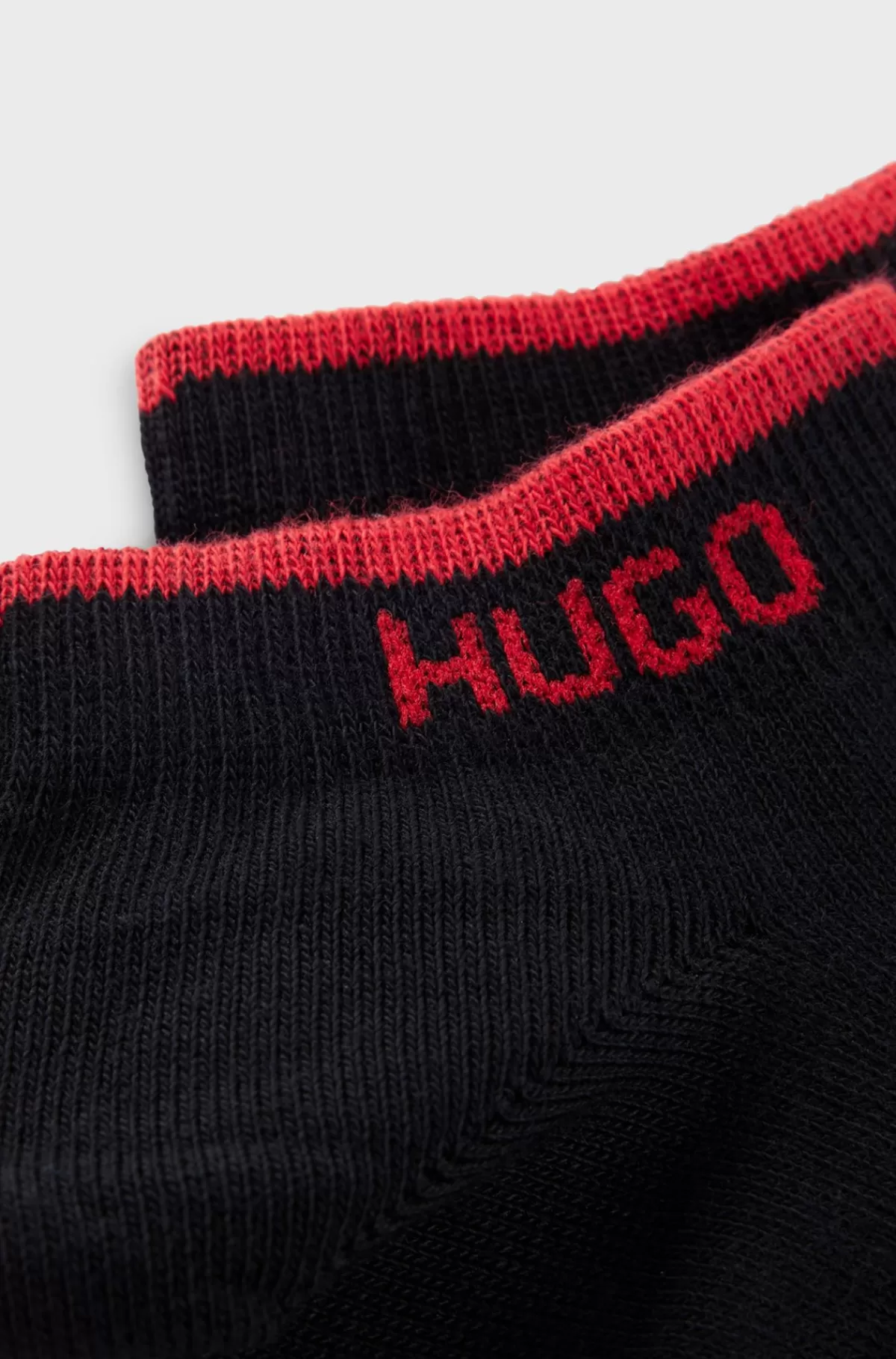 HUGO BOSS Pakke Med To Par Ankelstrømper I En Bomuldsblanding Med Logoer Sort Fashion