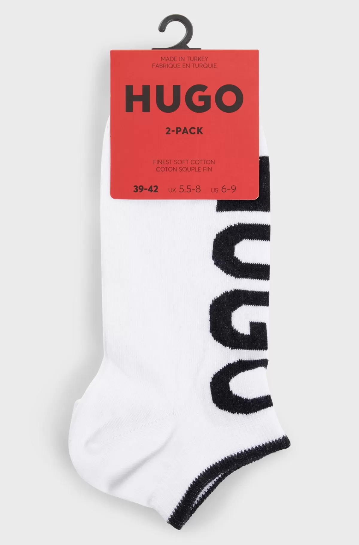 HUGO BOSS Pakke Med To Par Ankelstrømper I En Bomuldsblanding Med Logoer Hvid Cheap