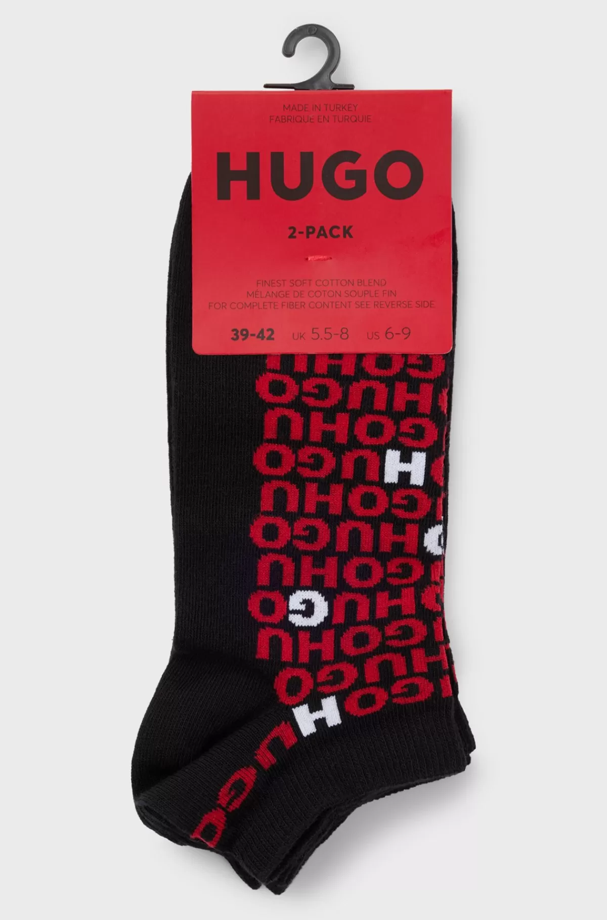 HUGO BOSS Pakke Med To Par Ankelstrømper I En Bomuldsblanding Med Logoer Sort Cheap