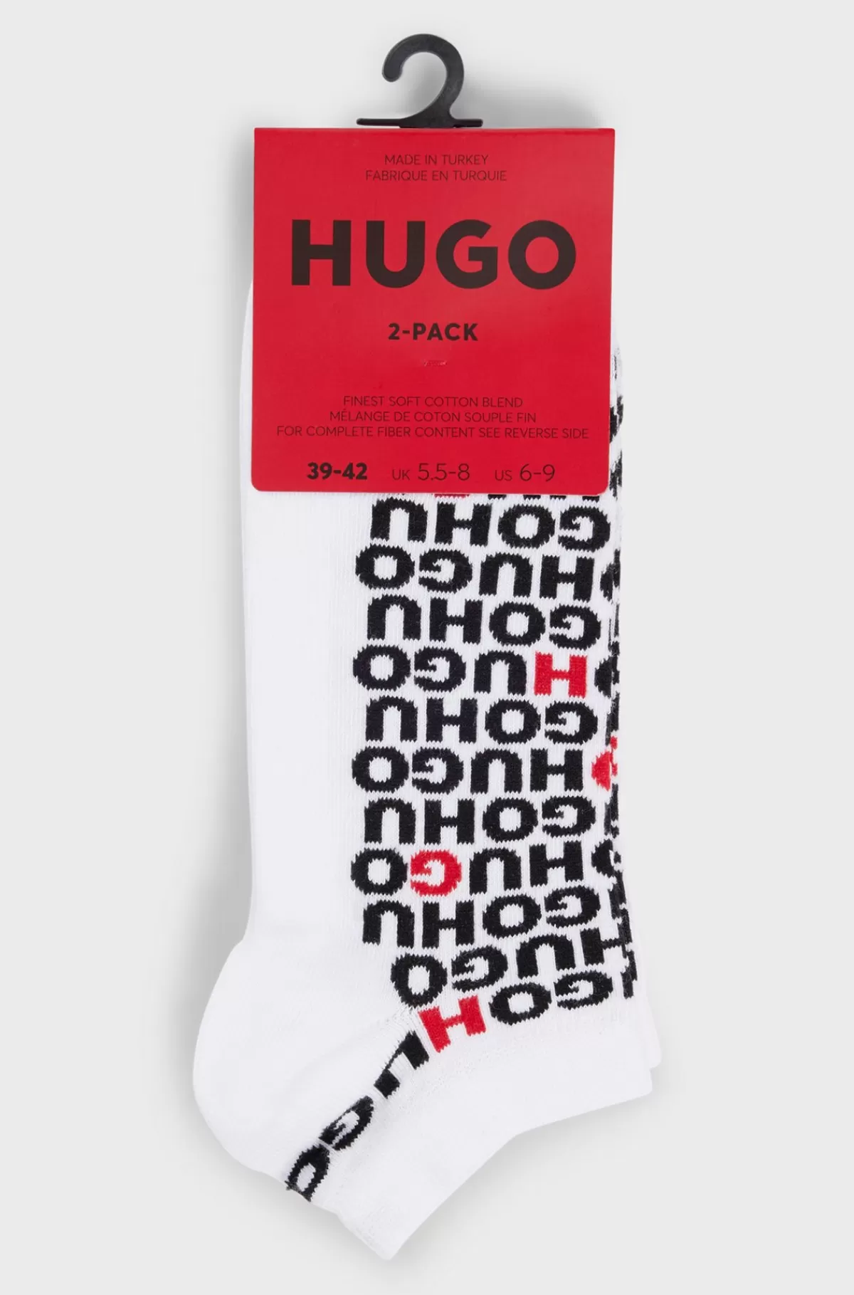 HUGO BOSS Pakke Med To Par Ankelstrømper I En Bomuldsblanding Med Logoer Hvid Hot