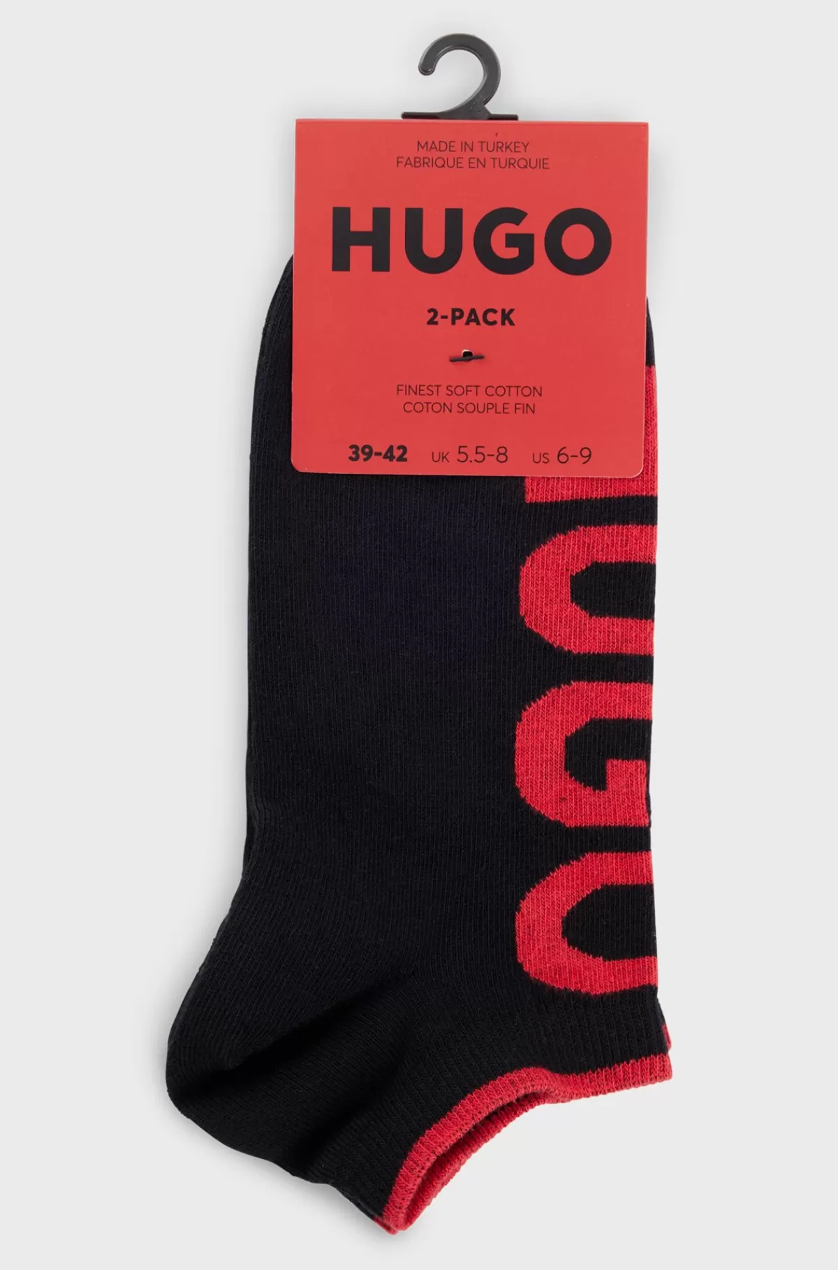 HUGO BOSS Pakke Med To Par Ankelstrømper I En Bomuldsblanding Med Logoer Sort Fashion