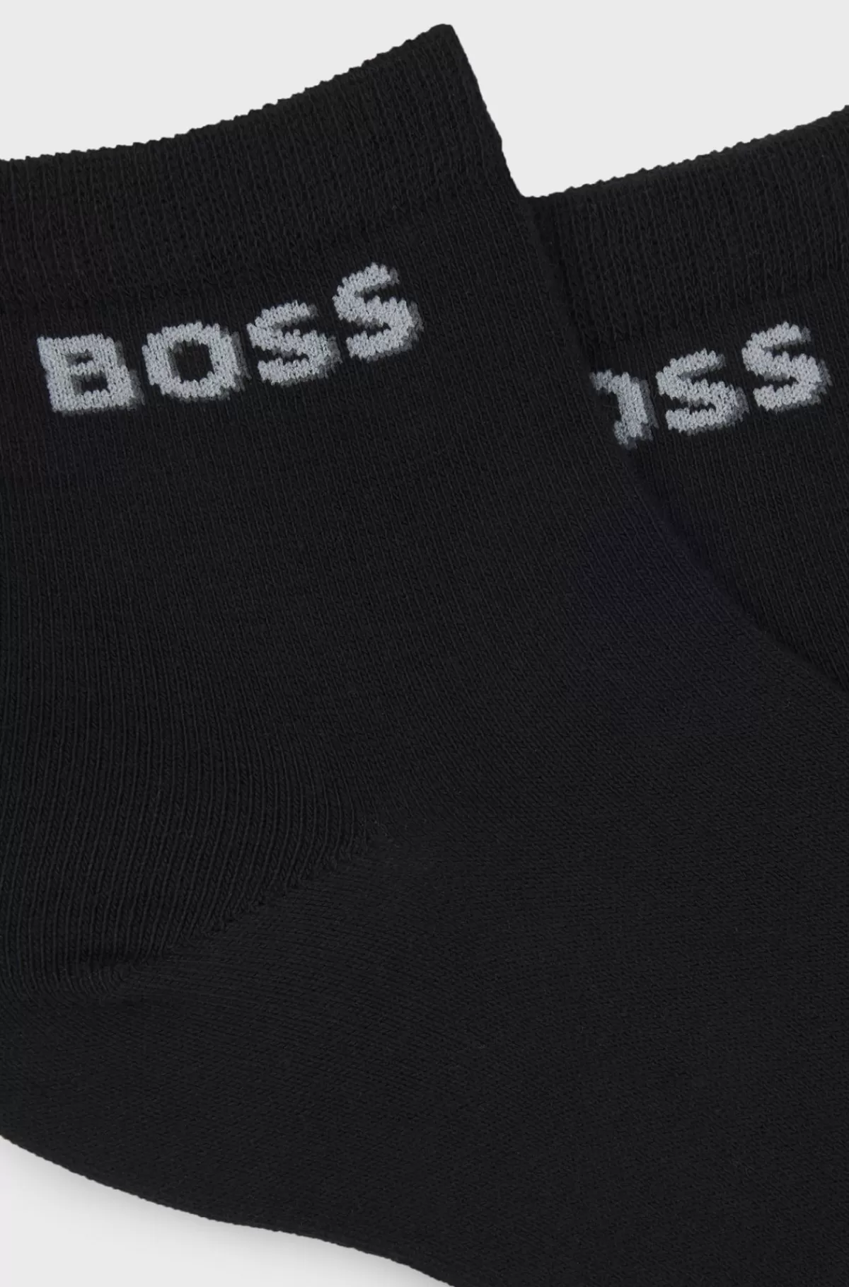 HUGO BOSS Pakke Med To Par Korte Sokker I Bomuldsblanding Med Logoer Sort Outlet