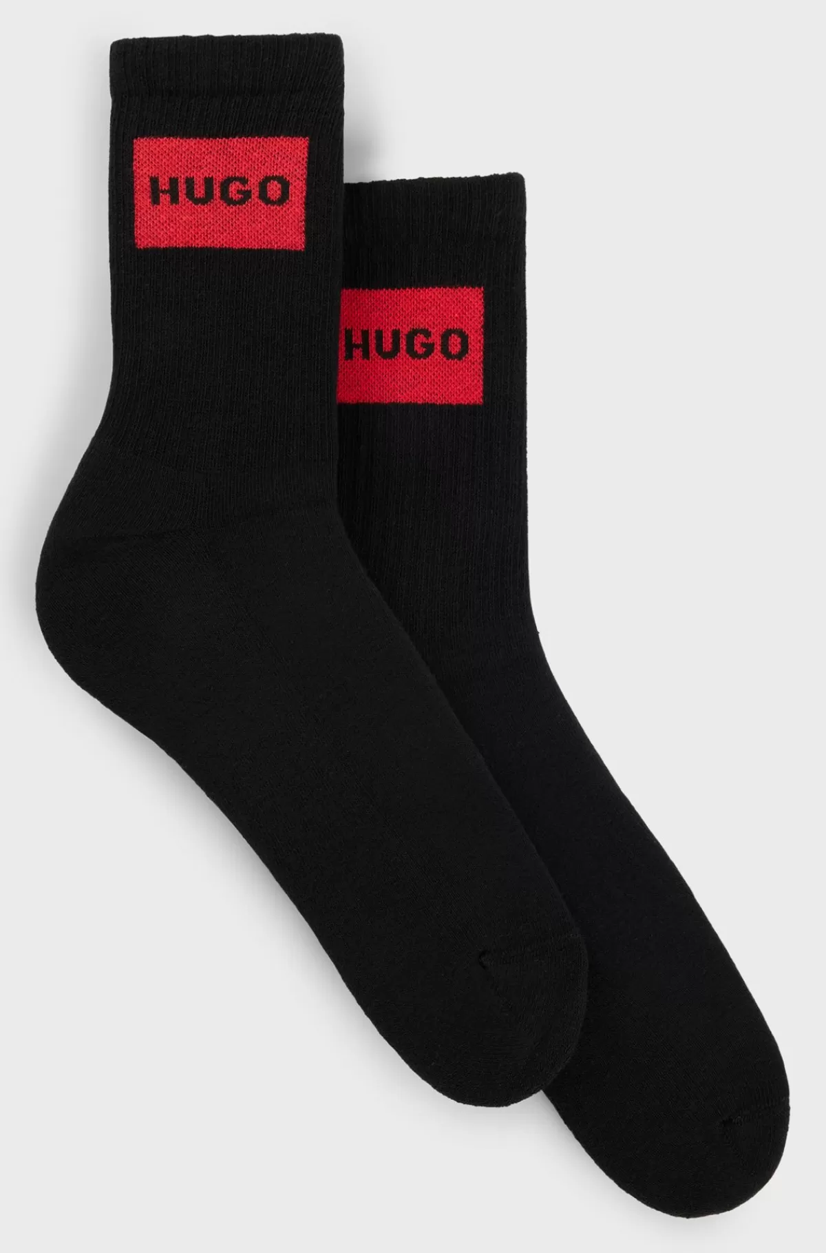 HUGO BOSS Pakke Med To Par Korte Sokker Med Røde Logoer Sort Best