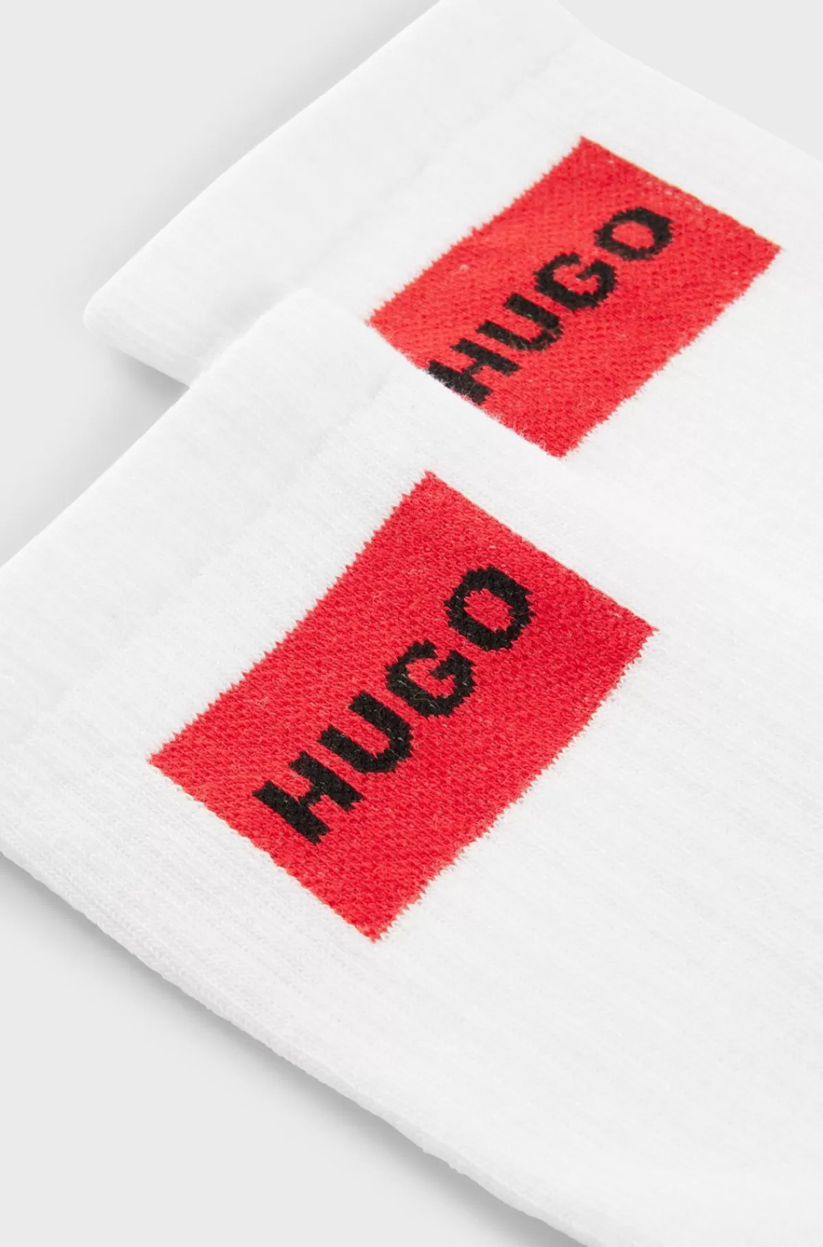 HUGO BOSS Pakke Med To Par Korte Sokker Med Røde Logoer Hvid Store