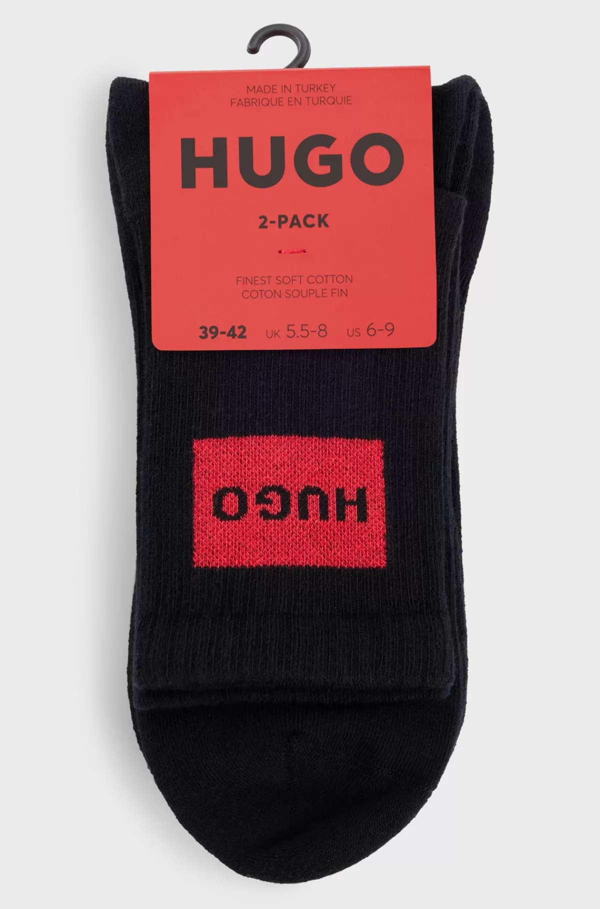 HUGO BOSS Pakke Med To Par Korte Sokker Med Røde Logoer Sort Best