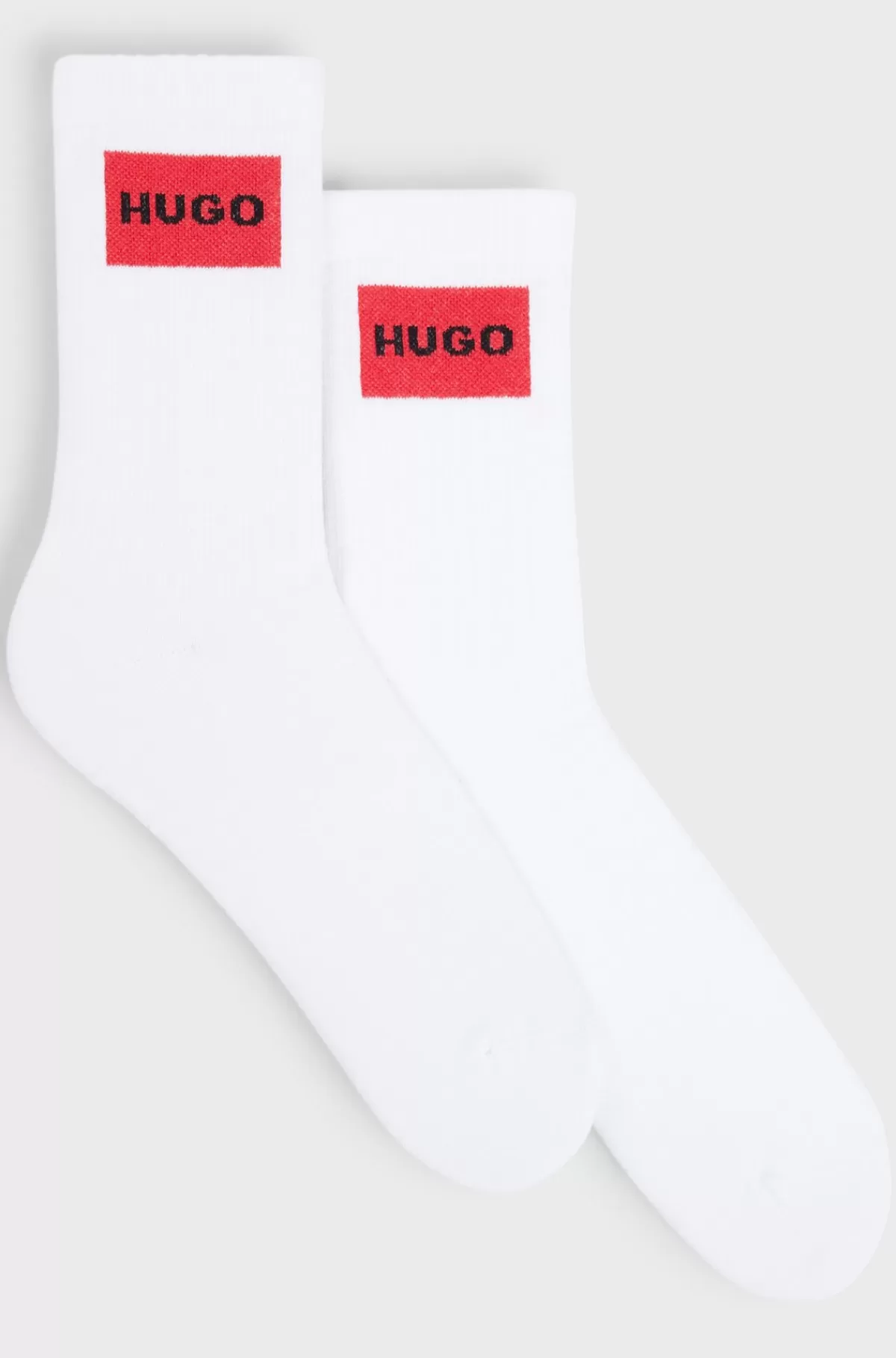 HUGO BOSS Pakke Med To Par Korte Sokker Med Røde Logomærkater Hvid Best