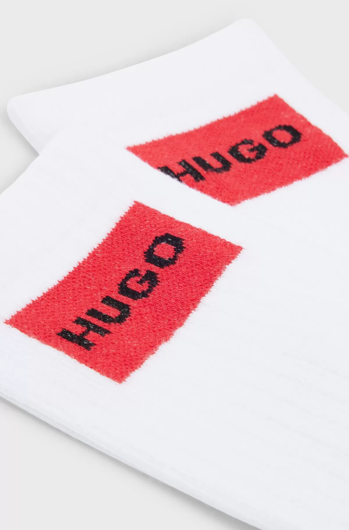HUGO BOSS Pakke Med To Par Korte Sokker Med Røde Logomærkater Hvid Best