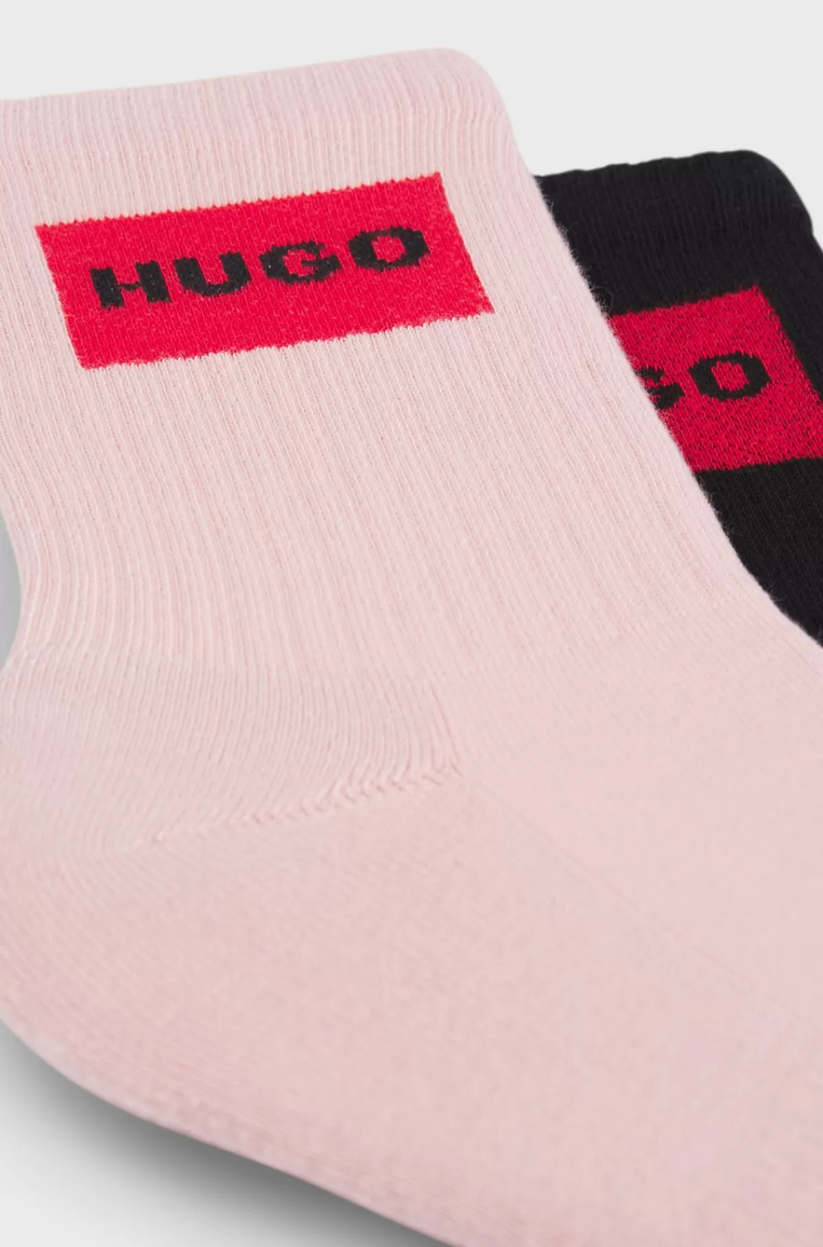 HUGO BOSS Pakke Med To Par Korte Strømper Med Røde Logomærkater Sort/pink Outlet