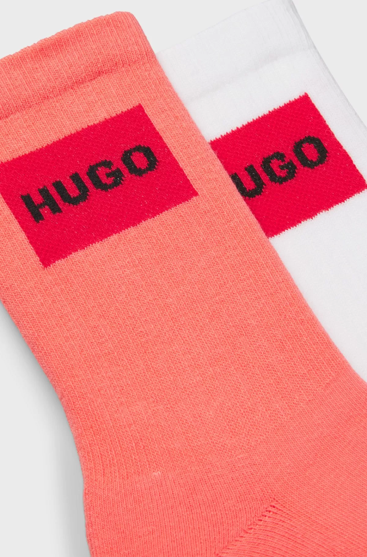 HUGO BOSS Pakke Med To Par Korte Strømper Med Røde Logomærkater Lyserød New