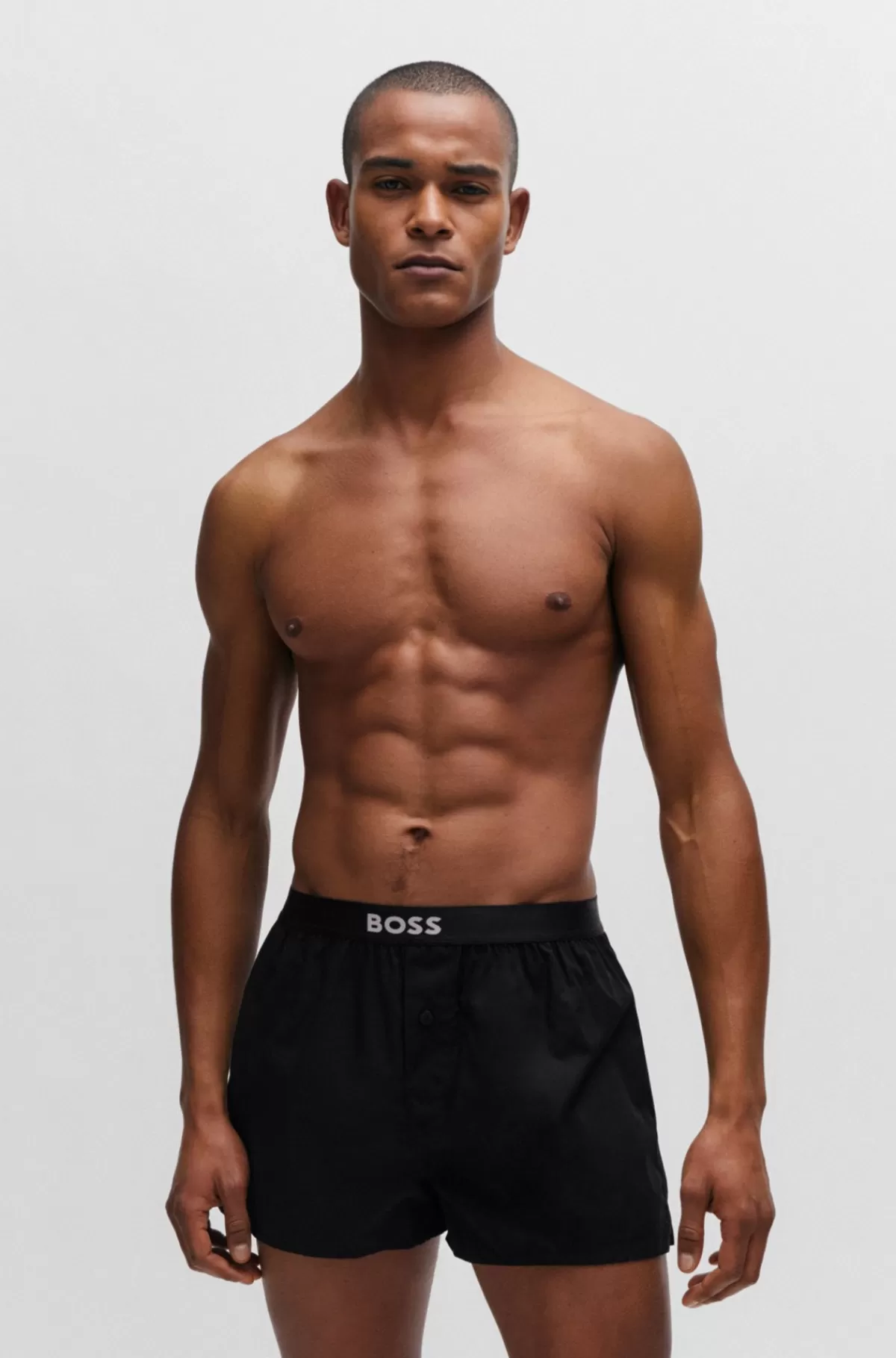 HUGO BOSS Pakke Med To Par Pyjamasshorts I Bomuld Med Logolinning Beige Fashion