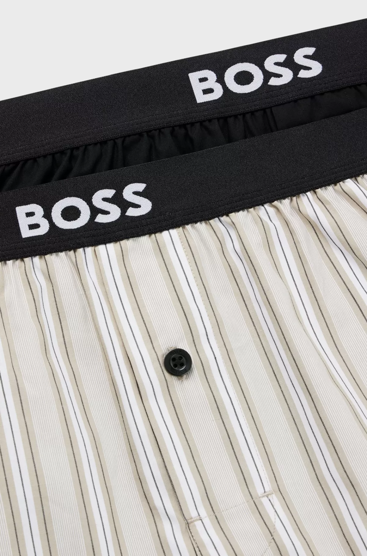 HUGO BOSS Pakke Med To Par Pyjamasshorts I Bomuld Med Logolinning Beige Fashion