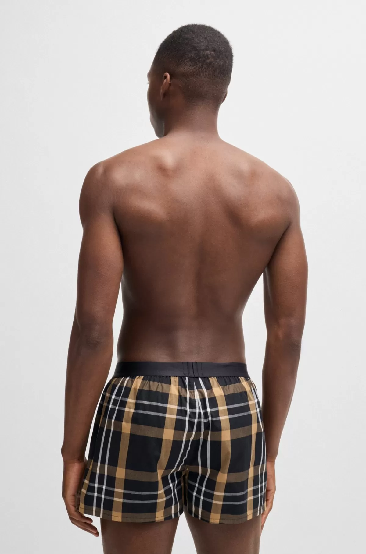 HUGO BOSS Pakke Med To Par Pyjamasshorts I Bomuld Med Logolinning Sort Hot