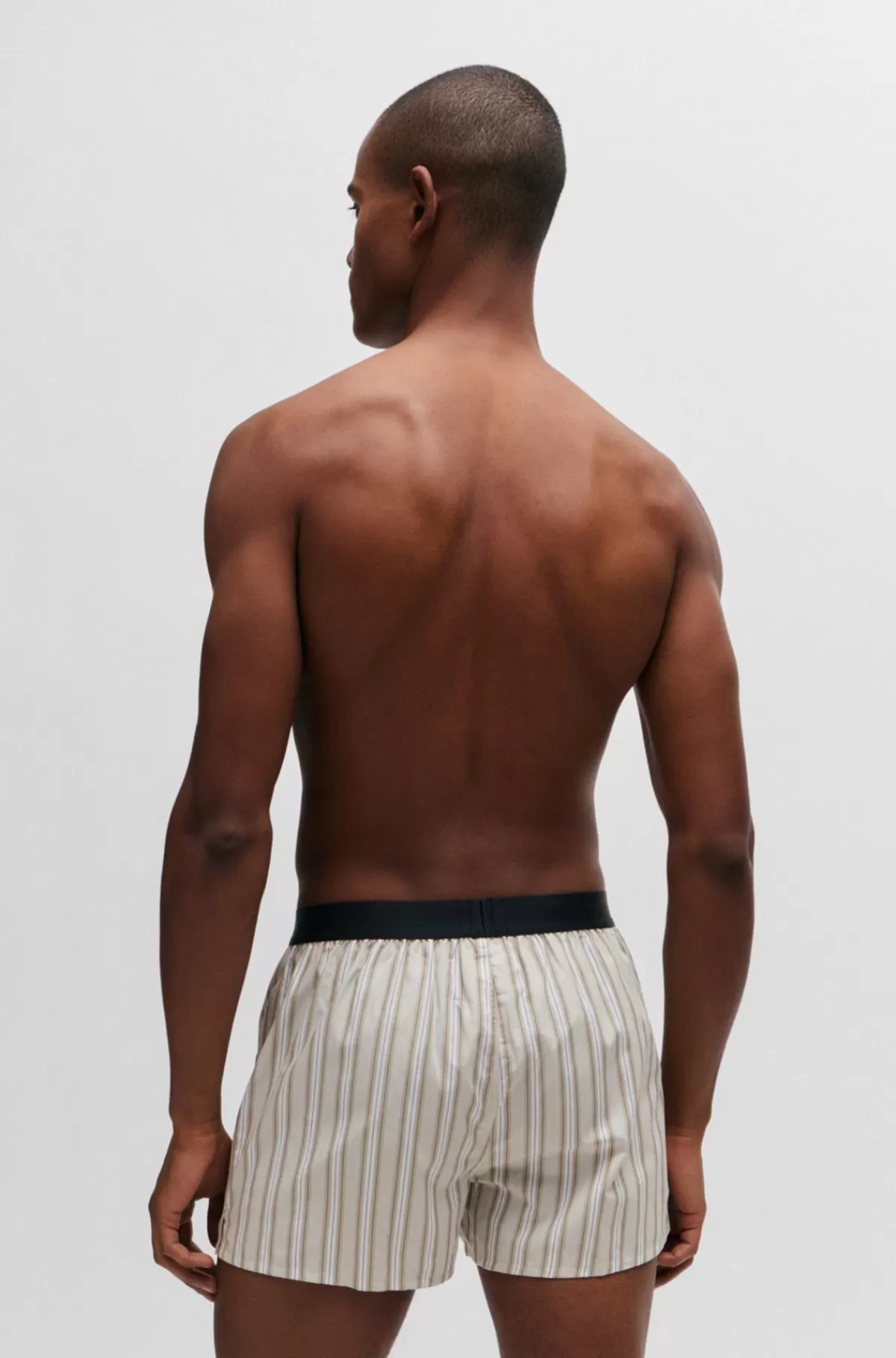 HUGO BOSS Pakke Med To Par Pyjamasshorts I Bomuld Med Logolinning Beige Fashion