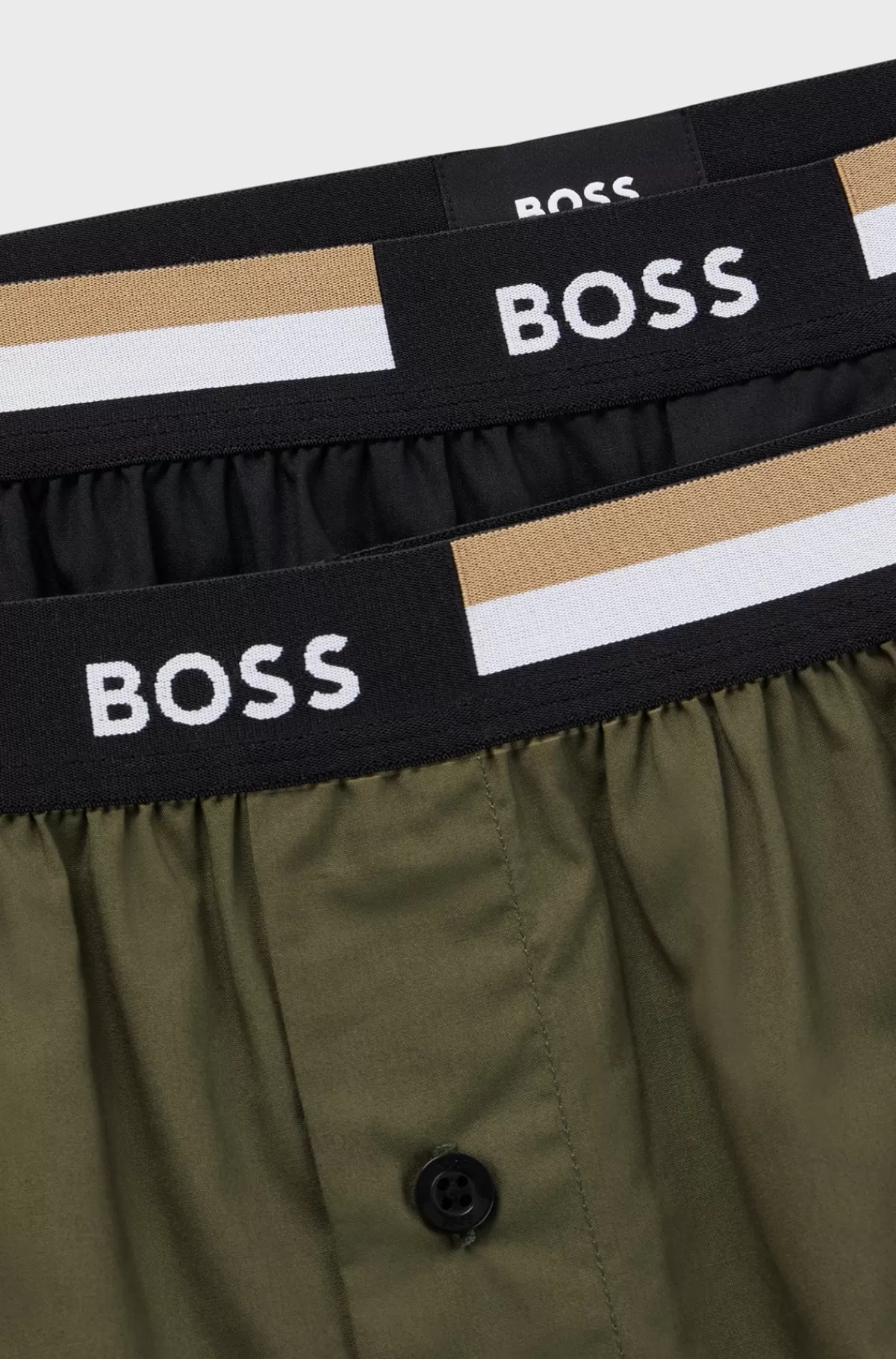 HUGO BOSS Pakke Med To Par Pyjamasshorts I Bomuld Med Signaturlinning Lysegrøn Online