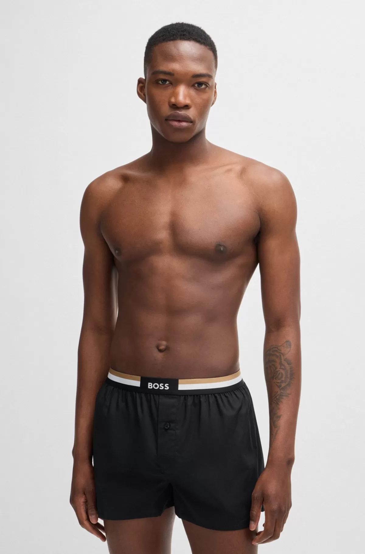 HUGO BOSS Pakke Med To Par Pyjamasshorts I Bomuld Med Signaturlinning Lysegrøn Online
