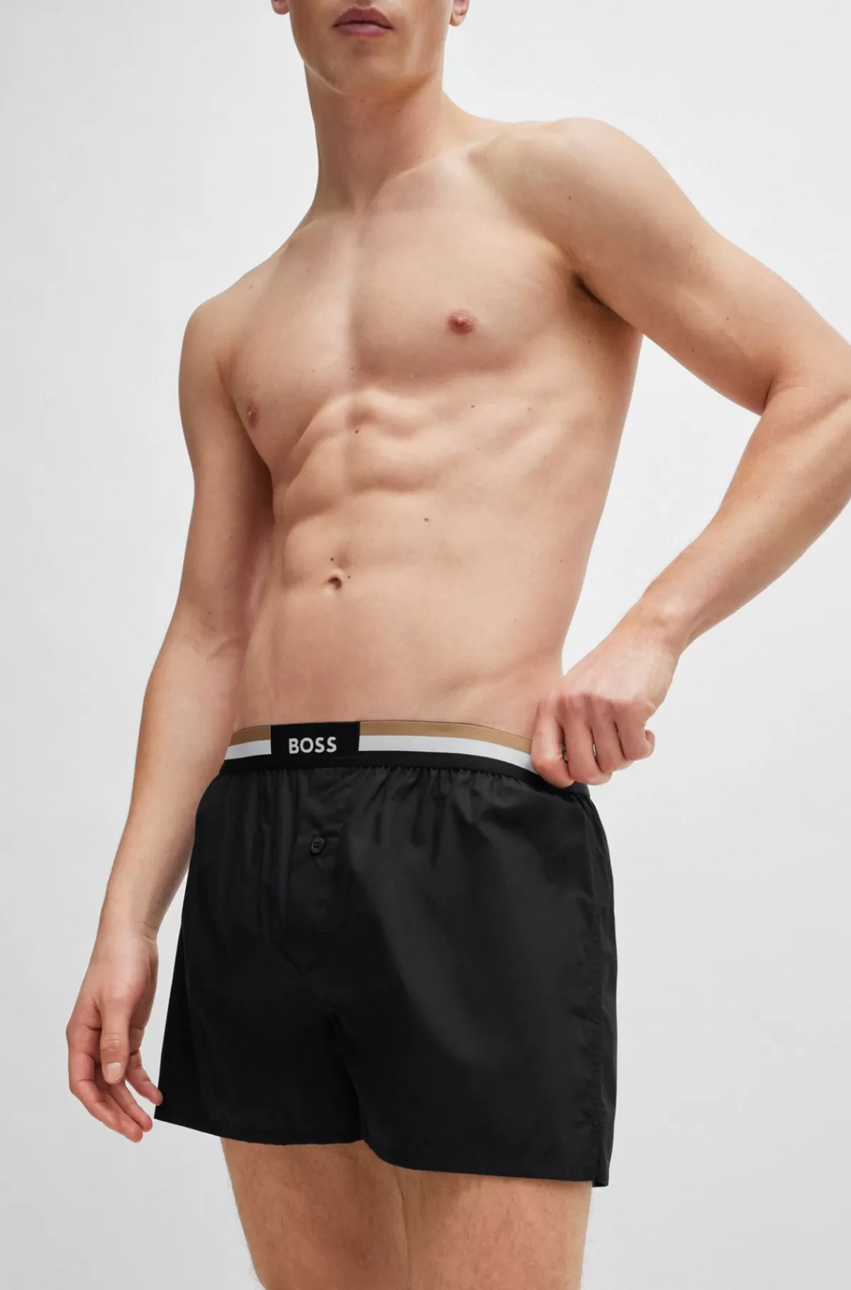 HUGO BOSS Pakke Med To Par Pyjamasshorts I Bomuld Med Signaturlinning Lysegrøn Online