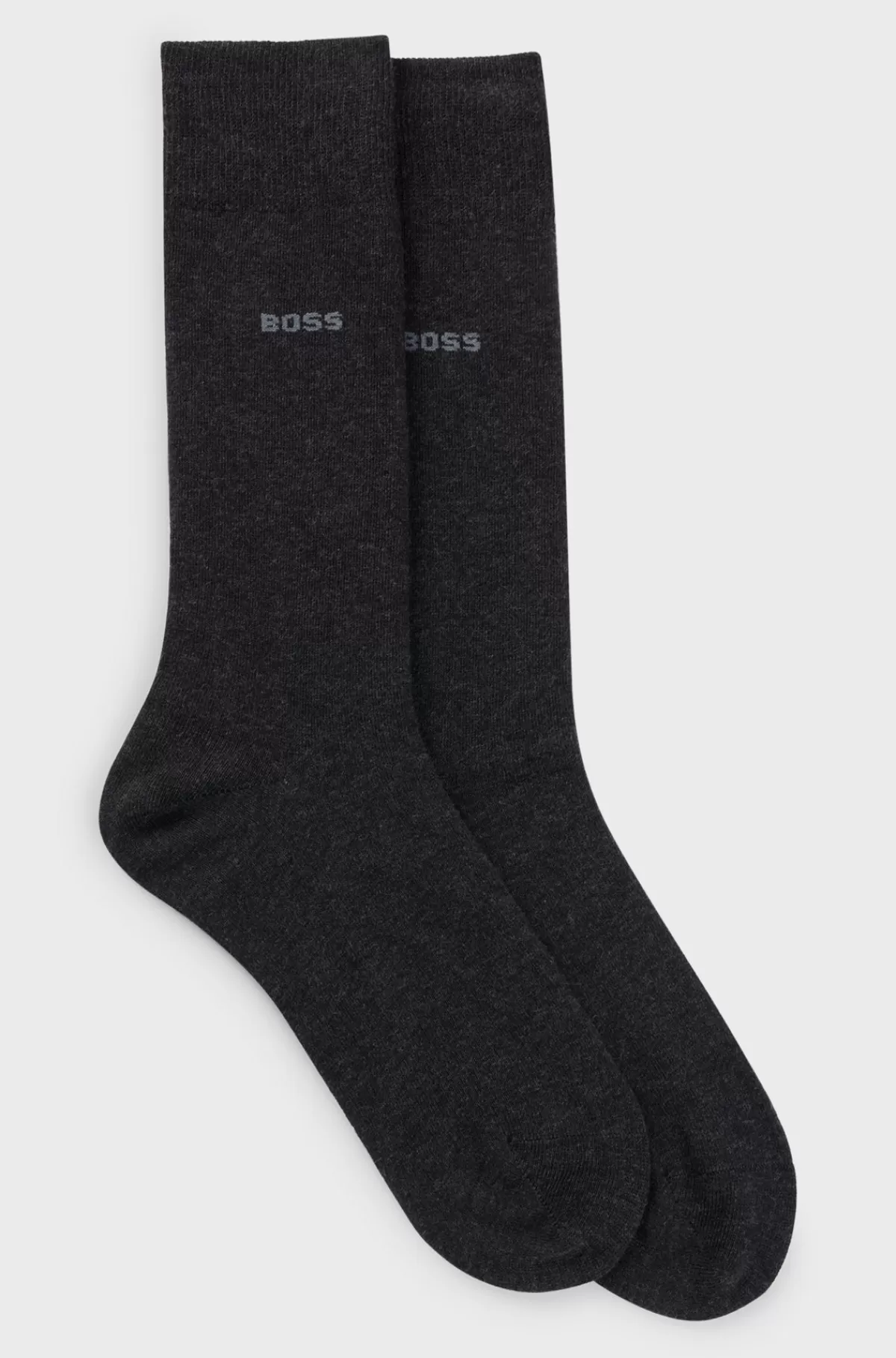 HUGO BOSS Pakke Med To Par Sokker I Almindelig Længde I En Bomuldsblanding Mørkegrå Cheap