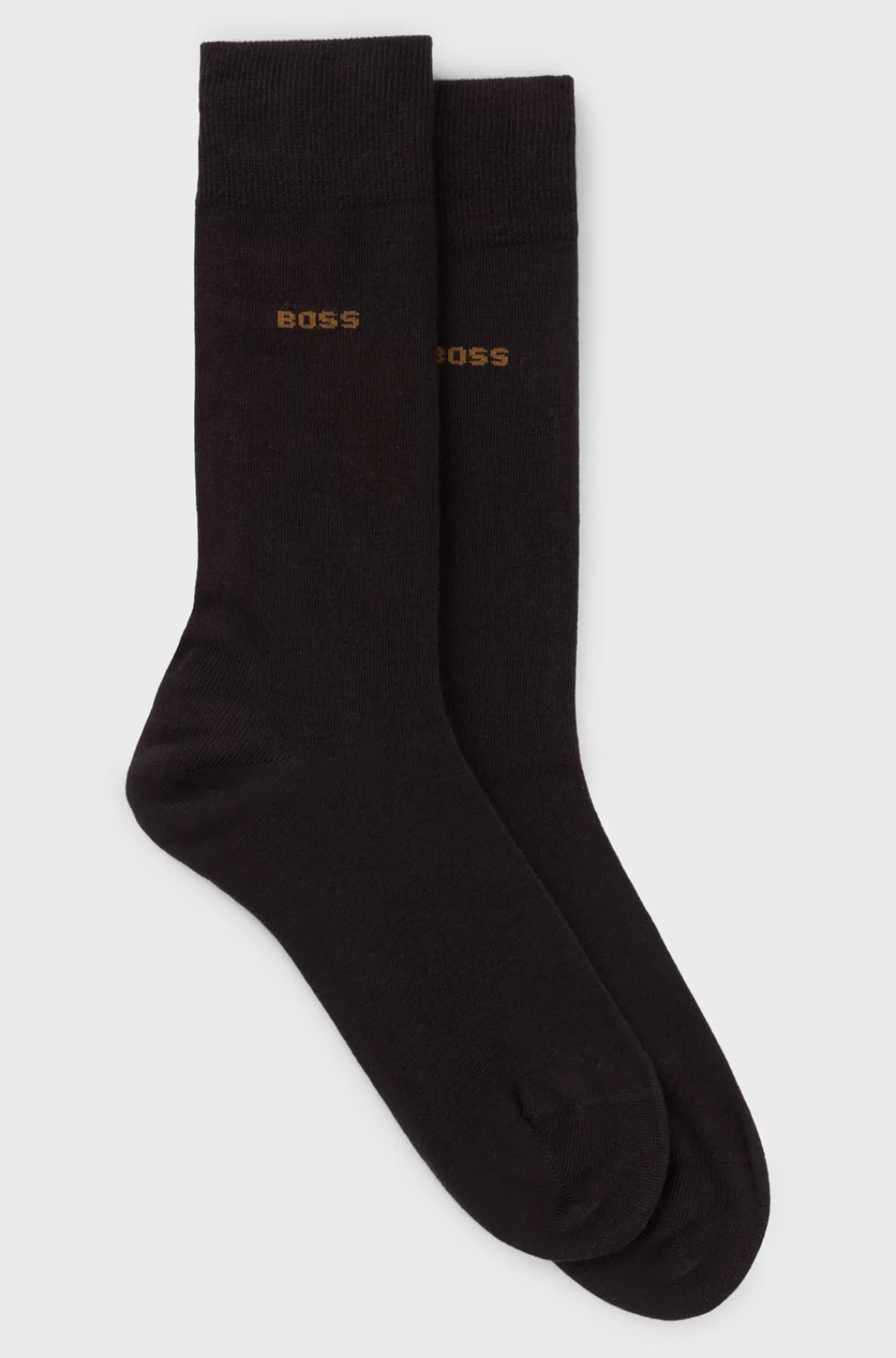 HUGO BOSS Pakke Med To Par Sokker I Almindelig Længde I En Bomuldsblanding Mørkebrun Sale