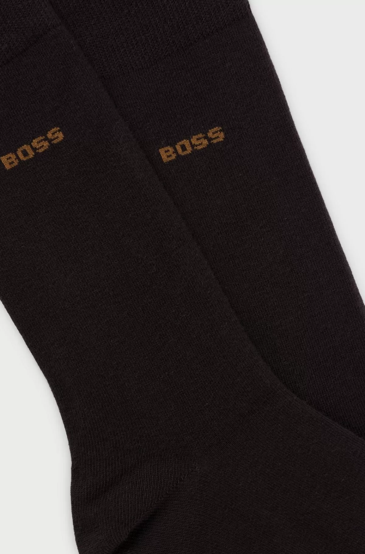 HUGO BOSS Pakke Med To Par Sokker I Almindelig Længde I En Bomuldsblanding Mørkebrun Sale