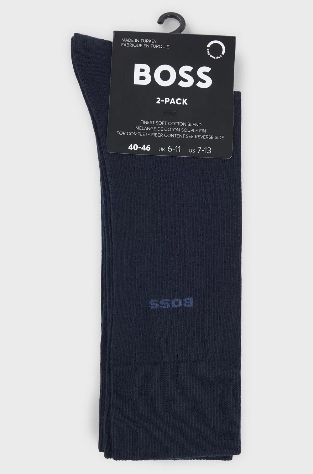 HUGO BOSS Pakke Med To Par Sokker I Almindelig Længde I En Bomuldsblanding Mørkeblå Sale