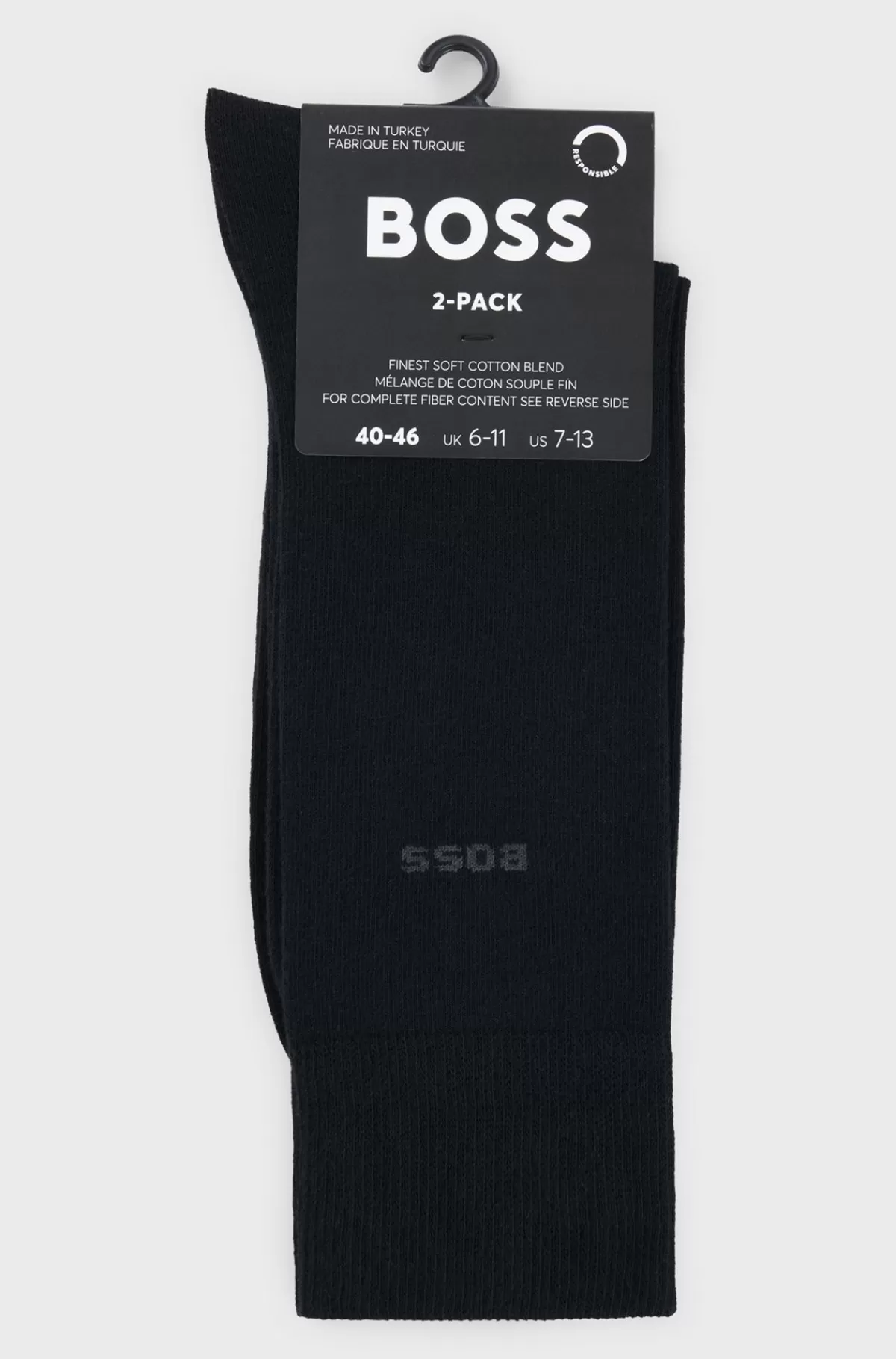 HUGO BOSS Pakke Med To Par Sokker I Almindelig Længde I En Bomuldsblanding Sort Outlet