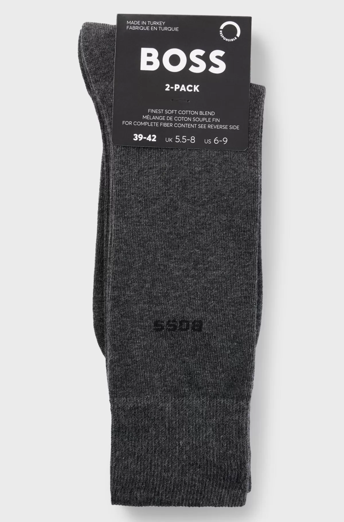 HUGO BOSS Pakke Med To Par Sokker I Almindelig Længde I En Bomuldsblanding Grå Cheap