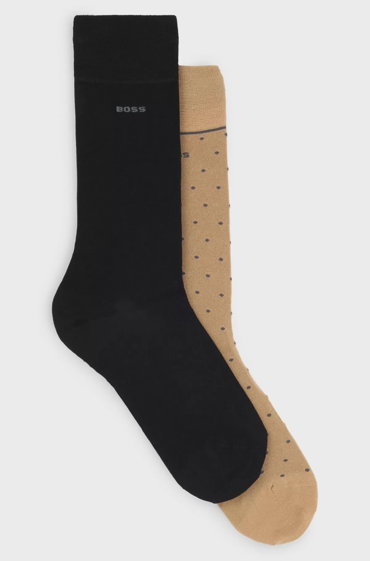 HUGO BOSS Pakke Med To Par Sokker I Almindelig Længde Med Logo Beige Shop