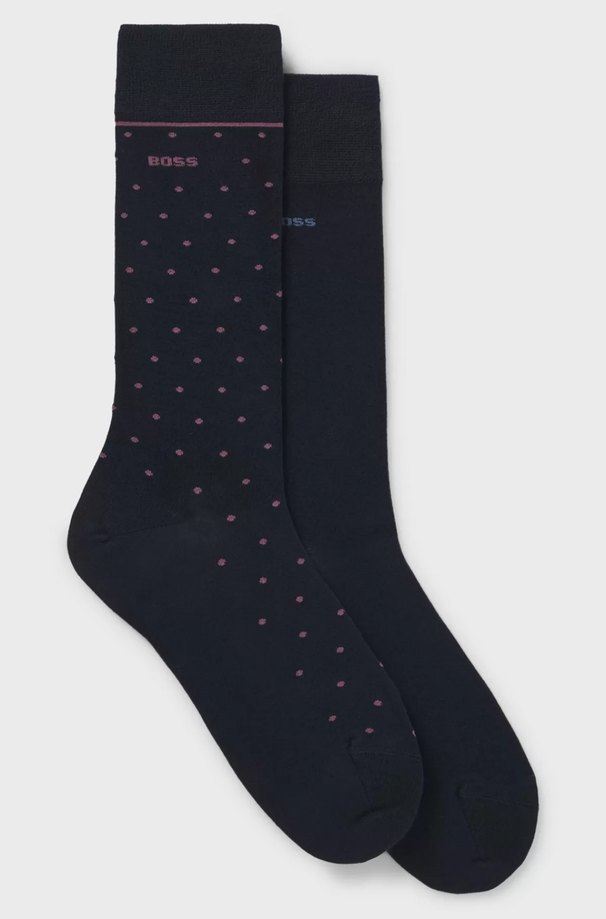 HUGO BOSS Pakke Med To Par Sokker I Almindelig Længde Med Logo Mørkeblå Clearance