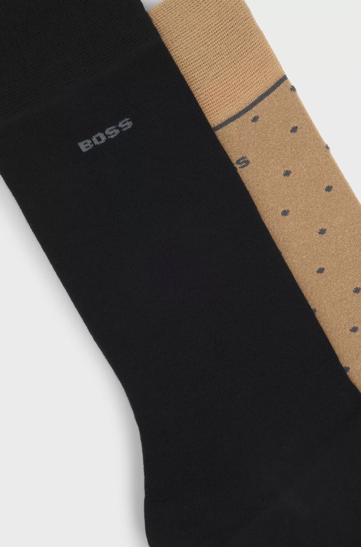 HUGO BOSS Pakke Med To Par Sokker I Almindelig Længde Med Logo Beige Shop