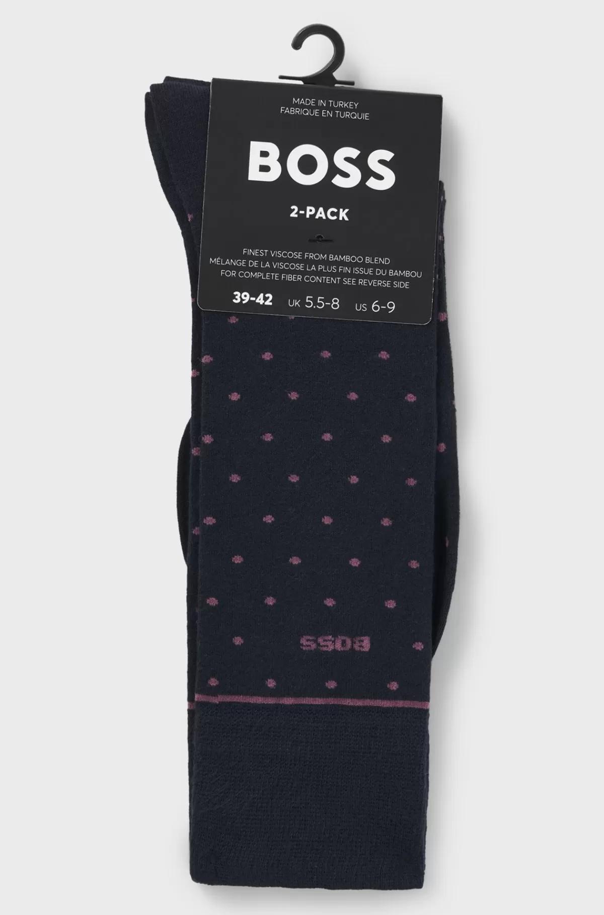 HUGO BOSS Pakke Med To Par Sokker I Almindelig Længde Med Logo Mørkeblå Clearance