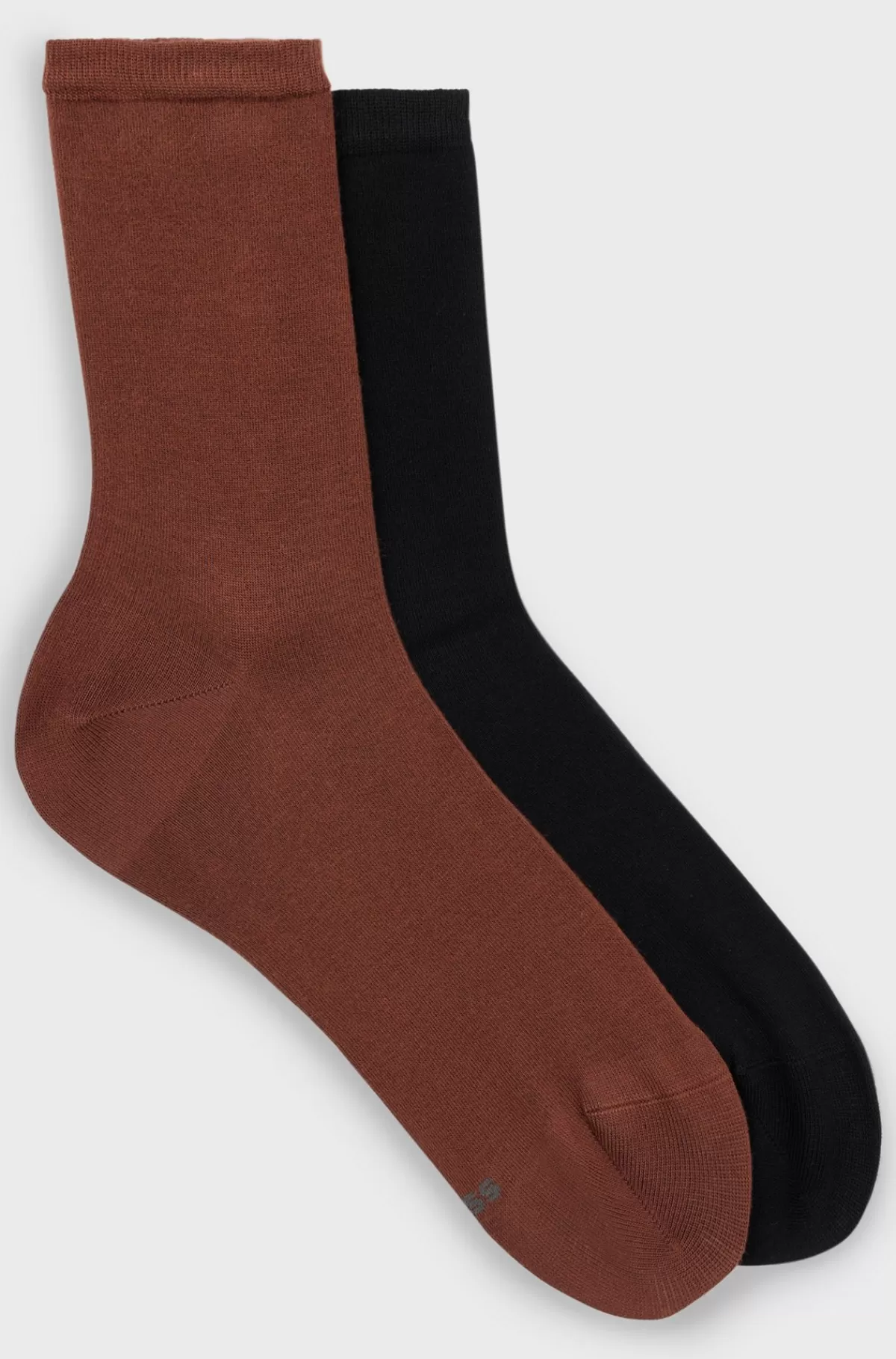 HUGO BOSS Pakke Med To Par Sokker I Stof Med Stræk I Kvart Længde Brun Best Sale