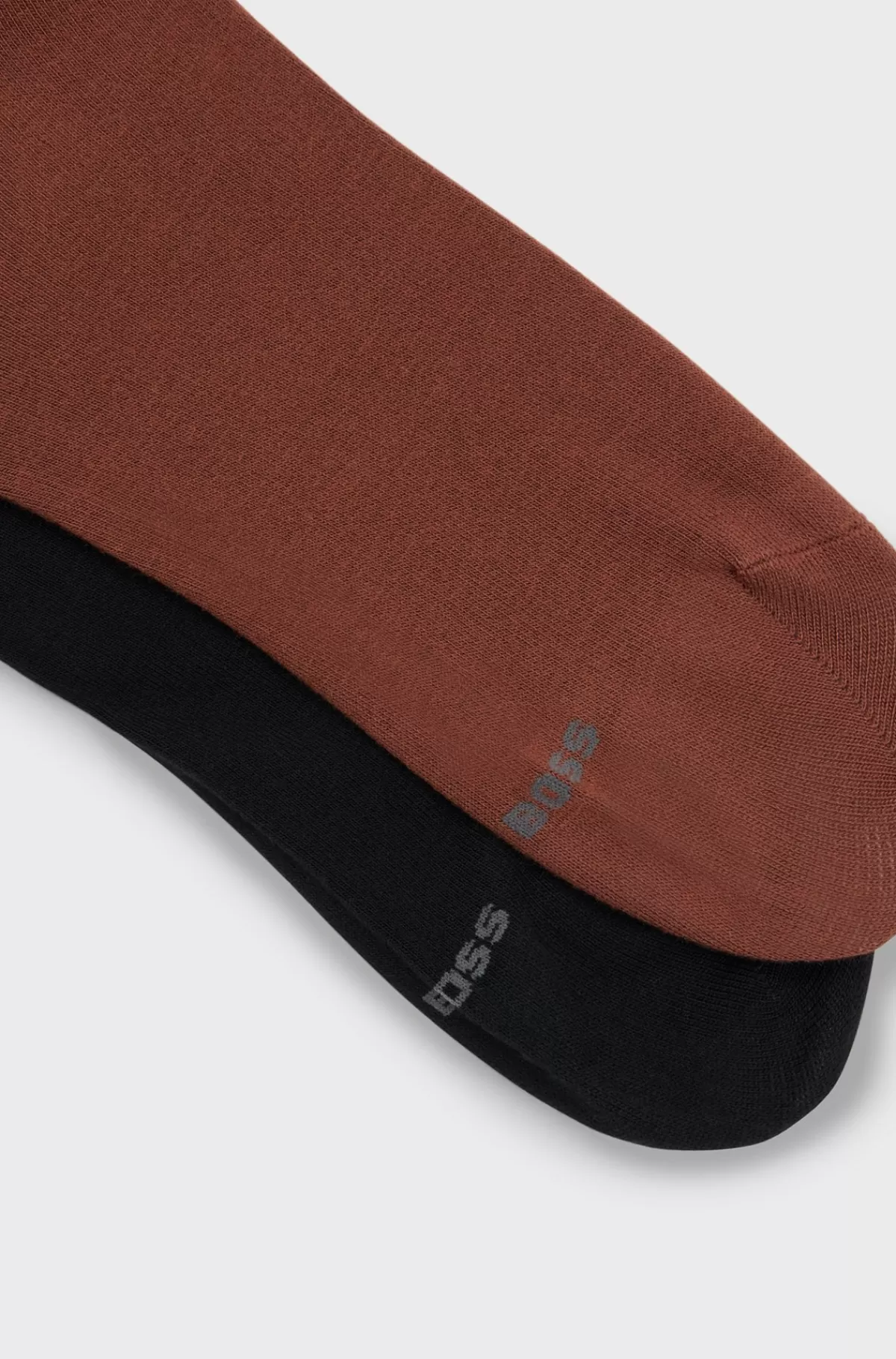 HUGO BOSS Pakke Med To Par Sokker I Stof Med Stræk I Kvart Længde Brun Best Sale
