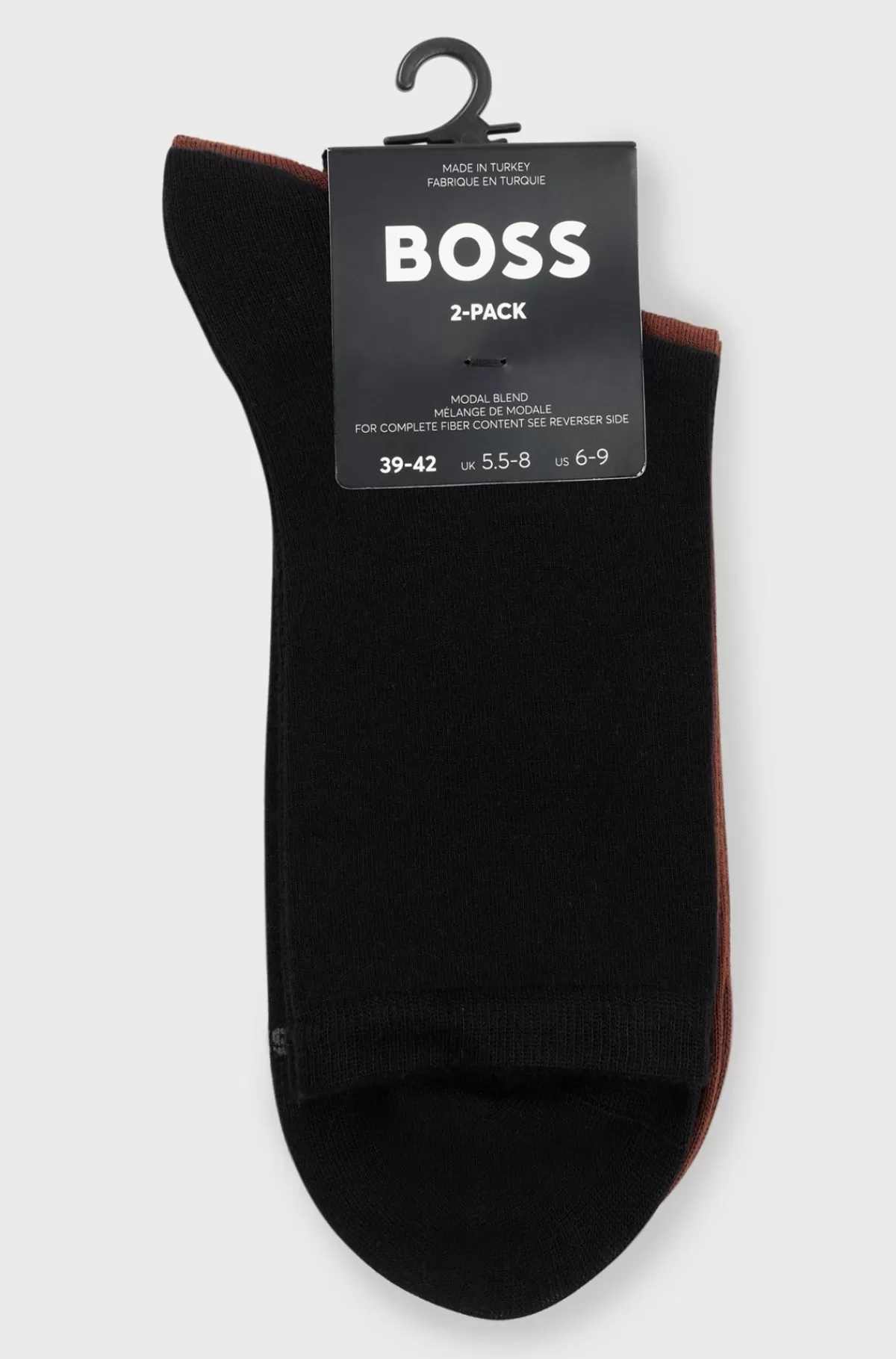HUGO BOSS Pakke Med To Par Sokker I Stof Med Stræk I Kvart Længde Brun Best Sale