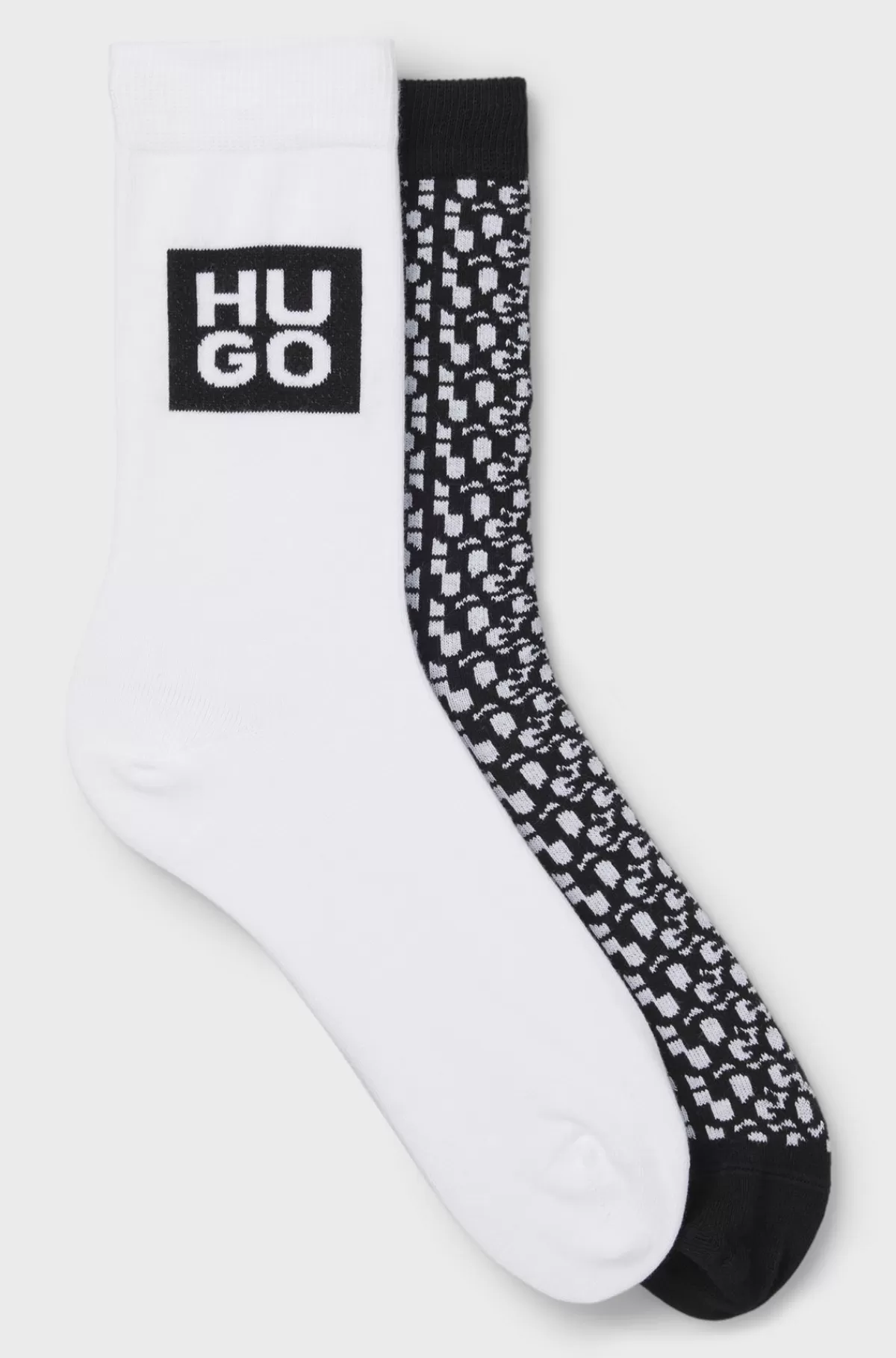 HUGO BOSS Pakke Med To Par Sokker Med Almindelig Længde Fremstillet Af En Bomuldsblanding Hvid/sort New