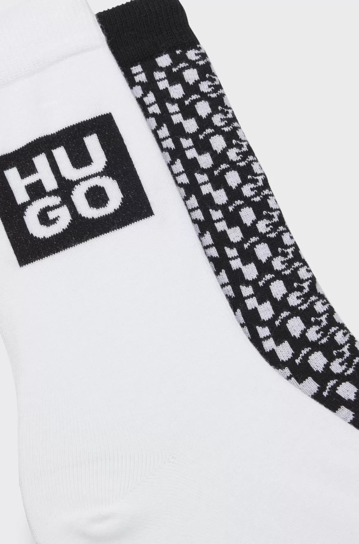 HUGO BOSS Pakke Med To Par Sokker Med Almindelig Længde Fremstillet Af En Bomuldsblanding Hvid/sort New