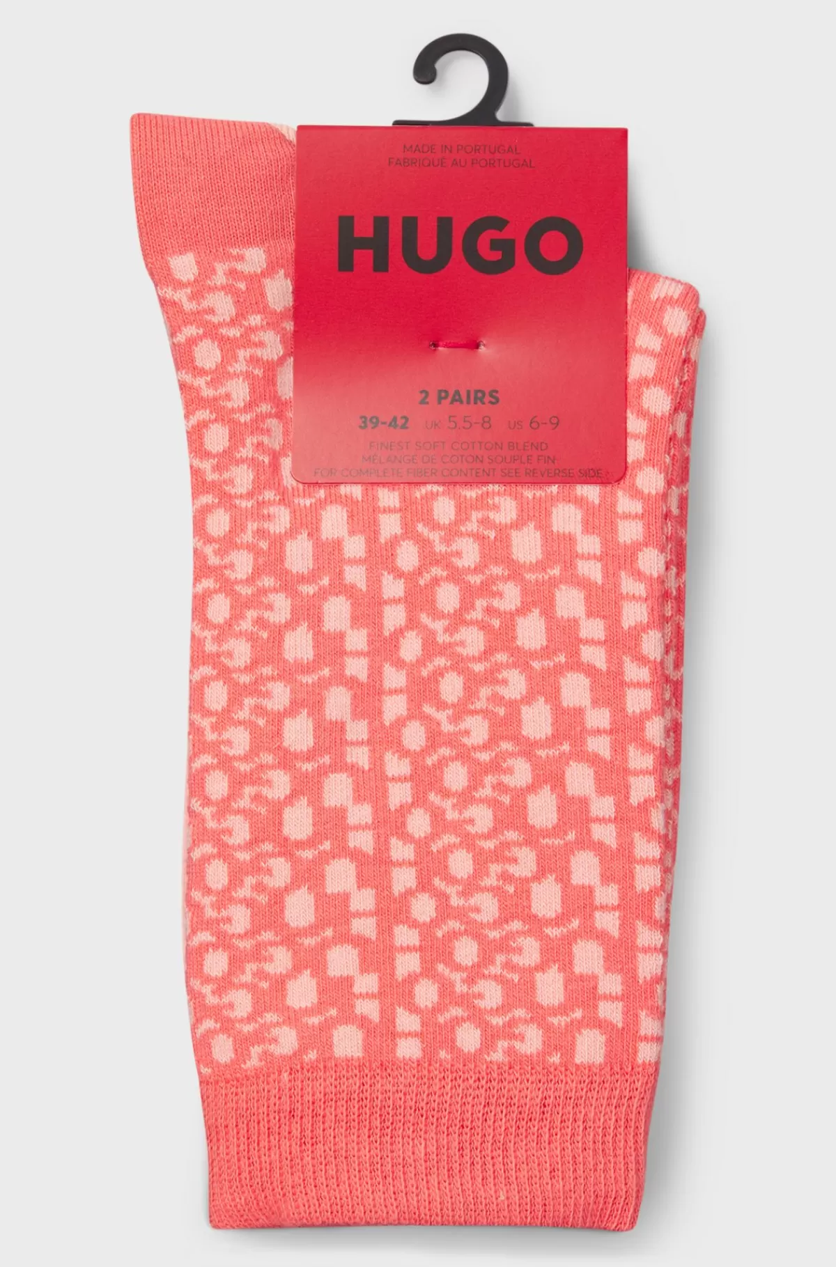 HUGO BOSS Pakke Med To Par Sokker Med Almindelig Længde Fremstillet Af En Bomuldsblanding Koralfarvet Discount