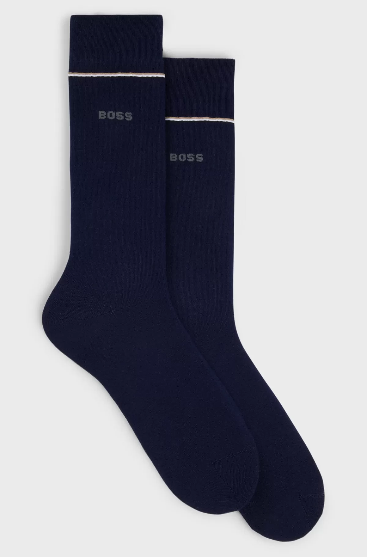 HUGO BOSS Pakke Med To Par Sokker Med Normal Længde Og Performance-stræk Mørkeblå Outlet