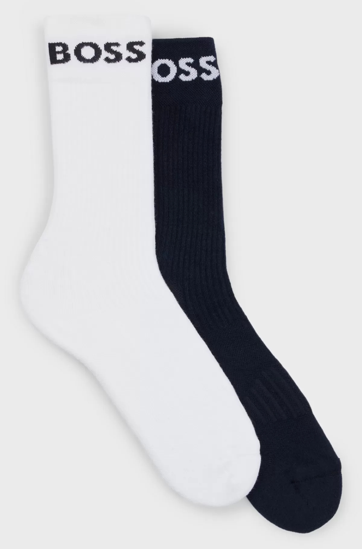 HUGO BOSS Pakke Med To Par Sokker Med Stræk Og Kvart Længde Hvid/mørkeblå Fashion