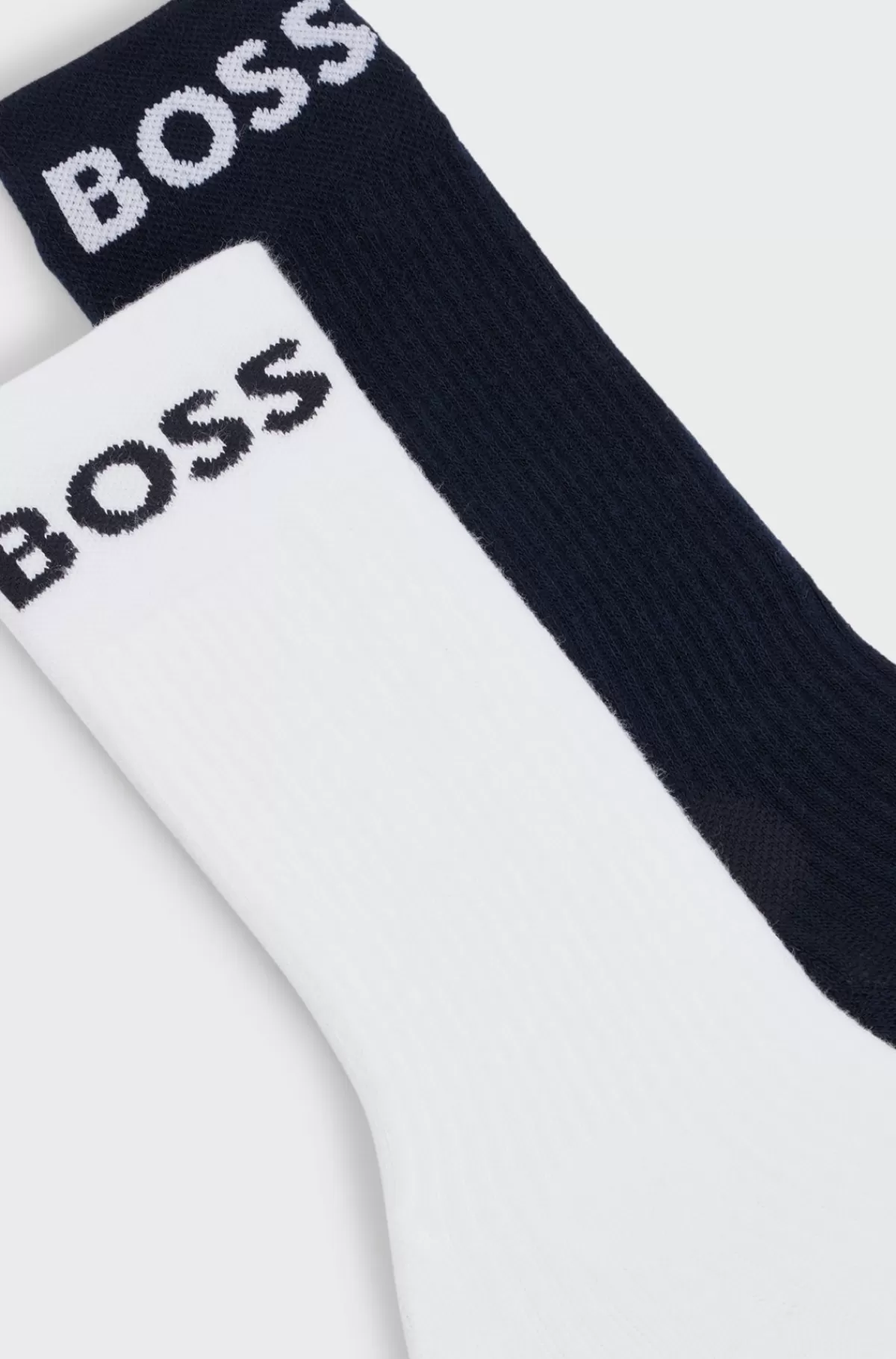 HUGO BOSS Pakke Med To Par Sokker Med Stræk Og Kvart Længde Hvid/mørkeblå Fashion